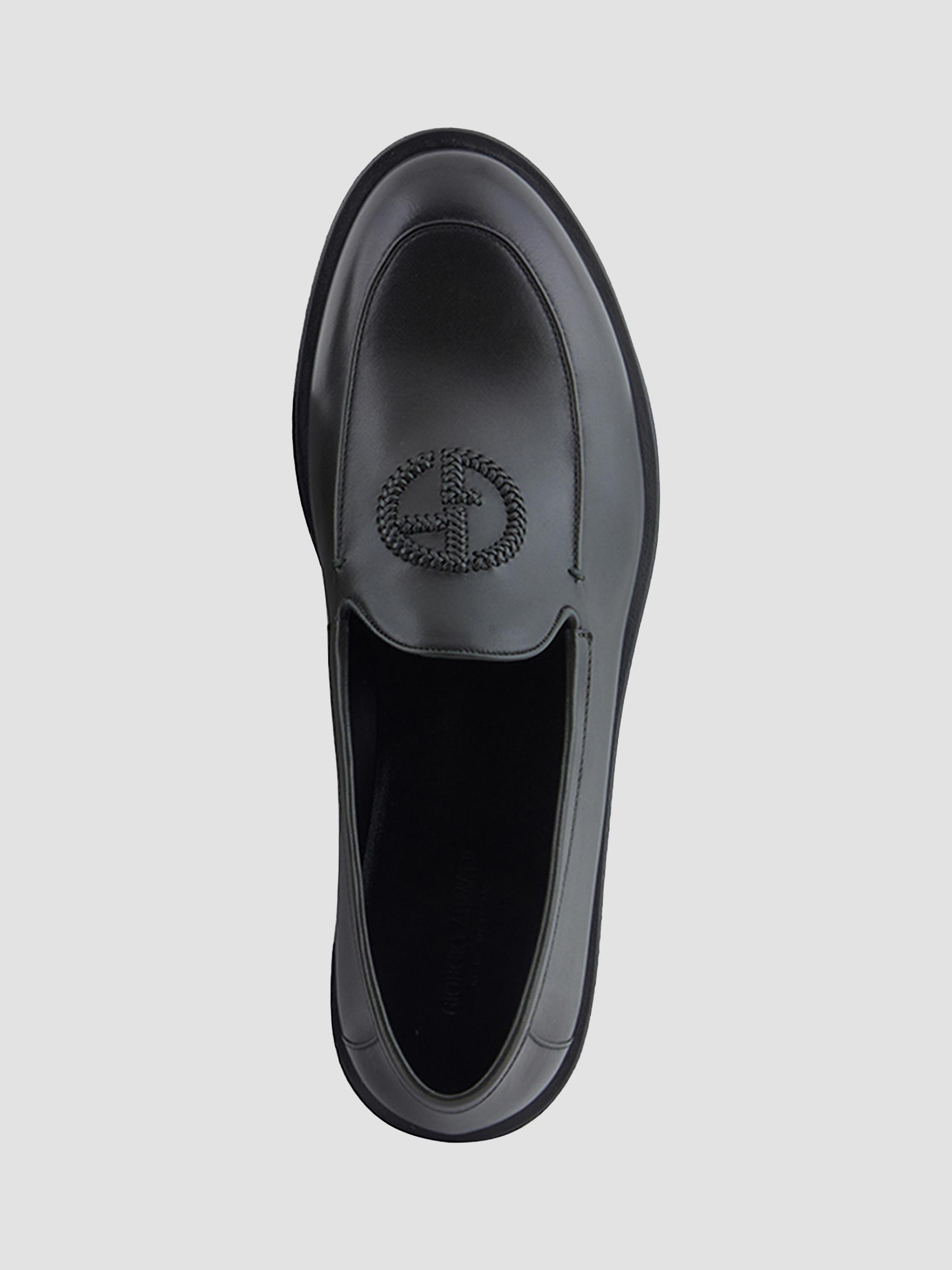 GIORGIO ARMANI ローファー レザー ブラック メンズ 42 Giorgio Armani Logo Vintage Leather Slip-On Loafers | Saks Fifth