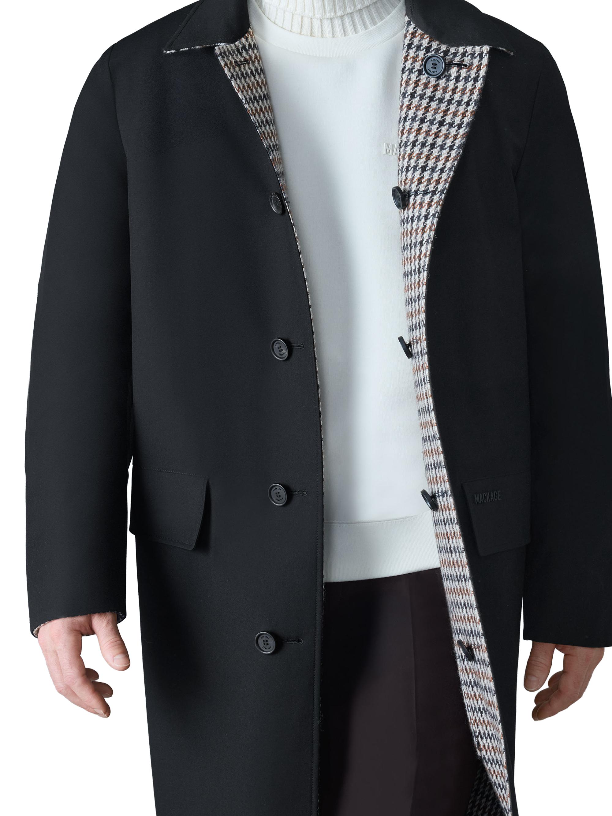 Mackage Ralph Houndstooth Reversible Long Coat | Saks Fifth Avenue