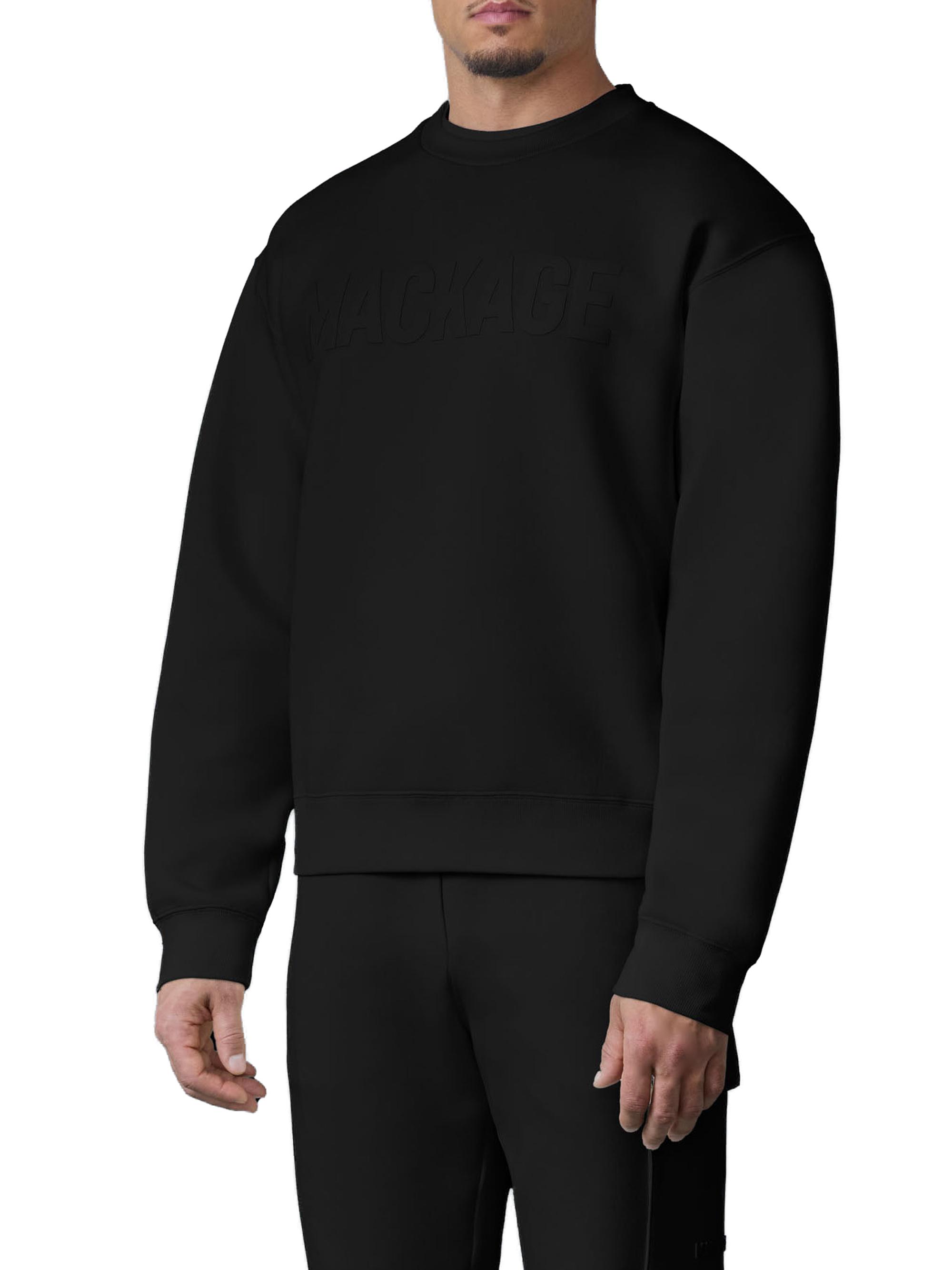 Mackage Men's Julius LG Logo Cotton-Blend Sweatshirt - Black