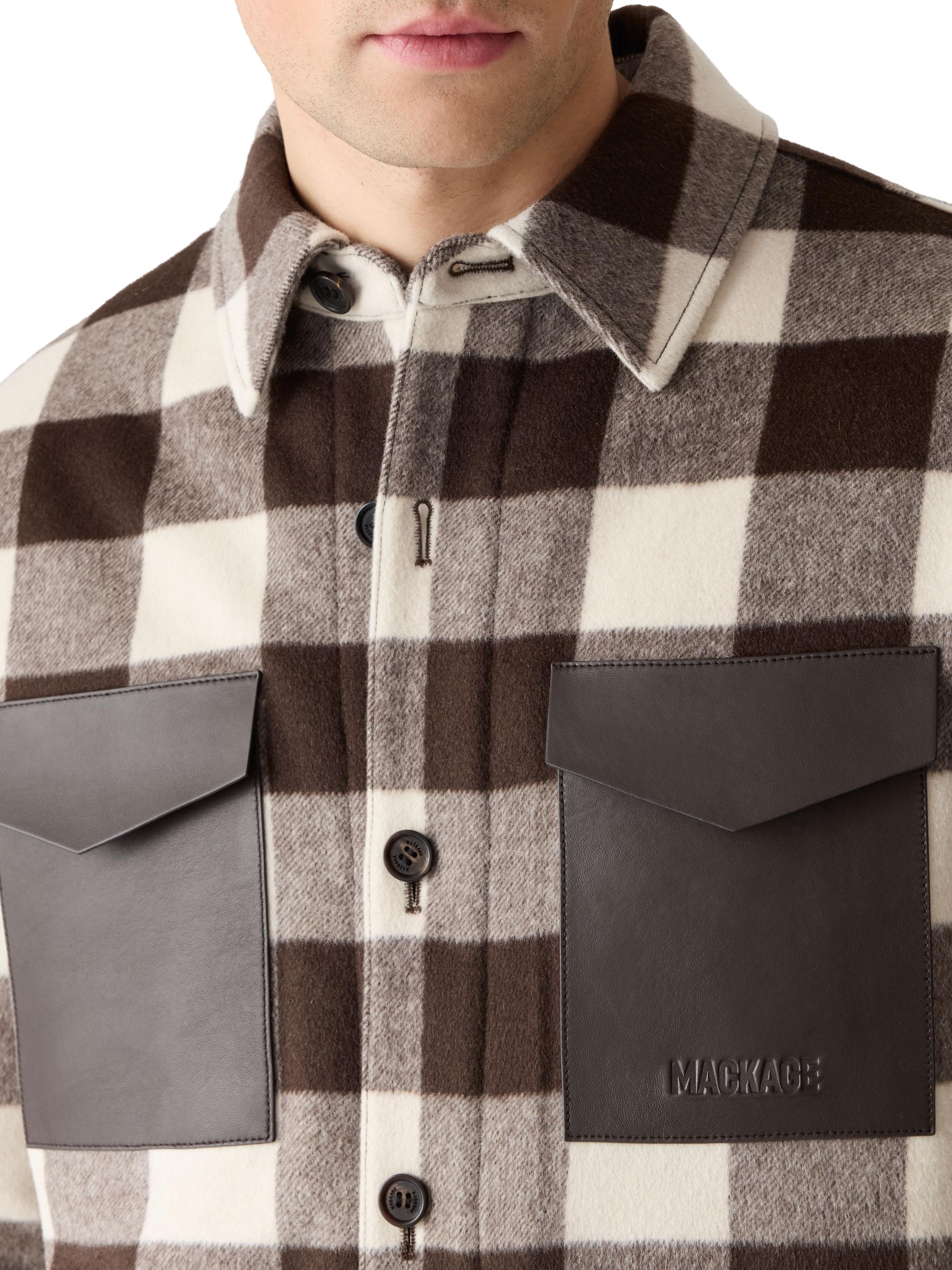 Mackage Men's Ryker Checked Wool-Blend Jacket Coffee