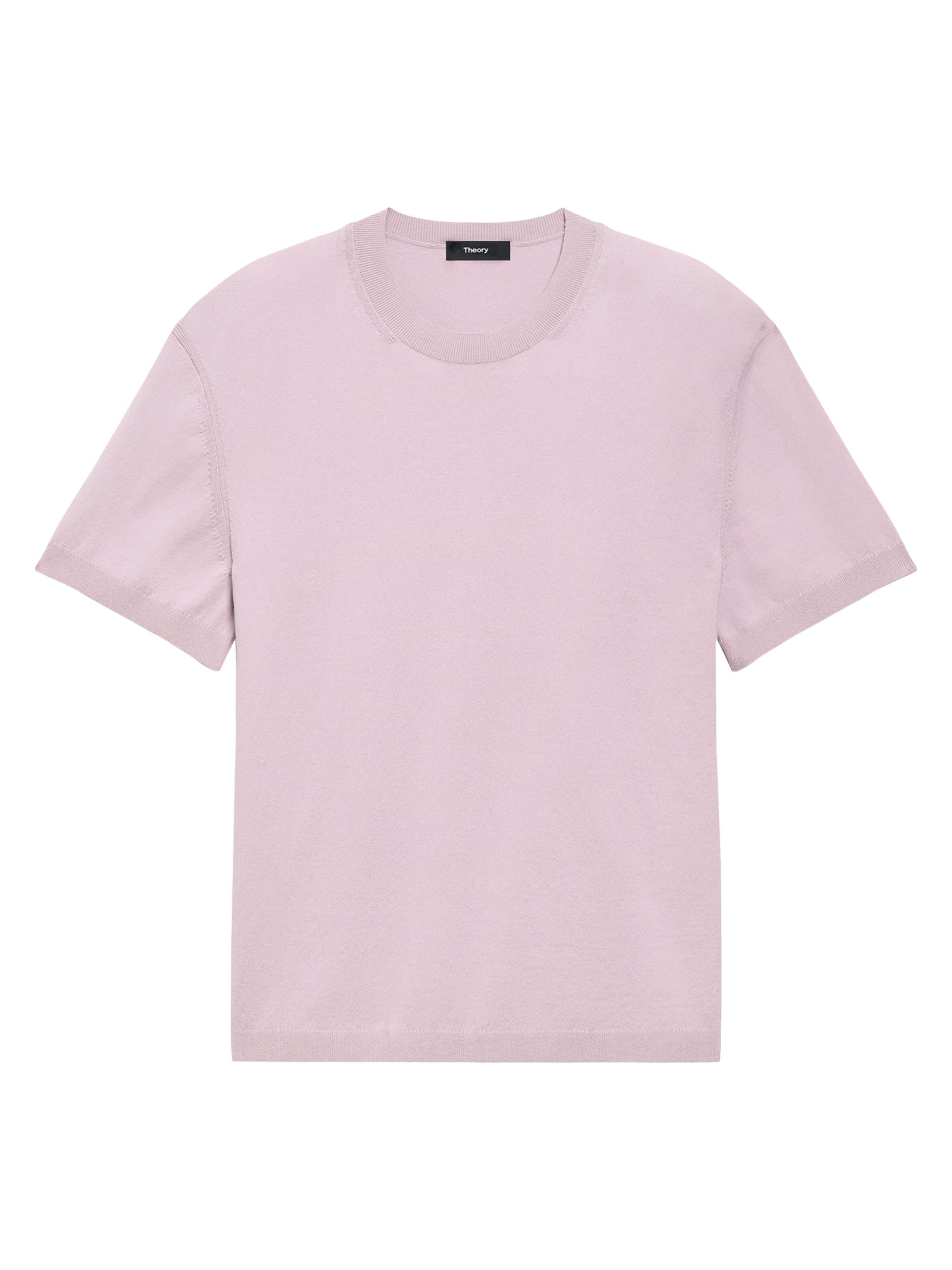 Theory Men's Rib-Knit Cotton-Blend T-Shirt - Pale Mauve