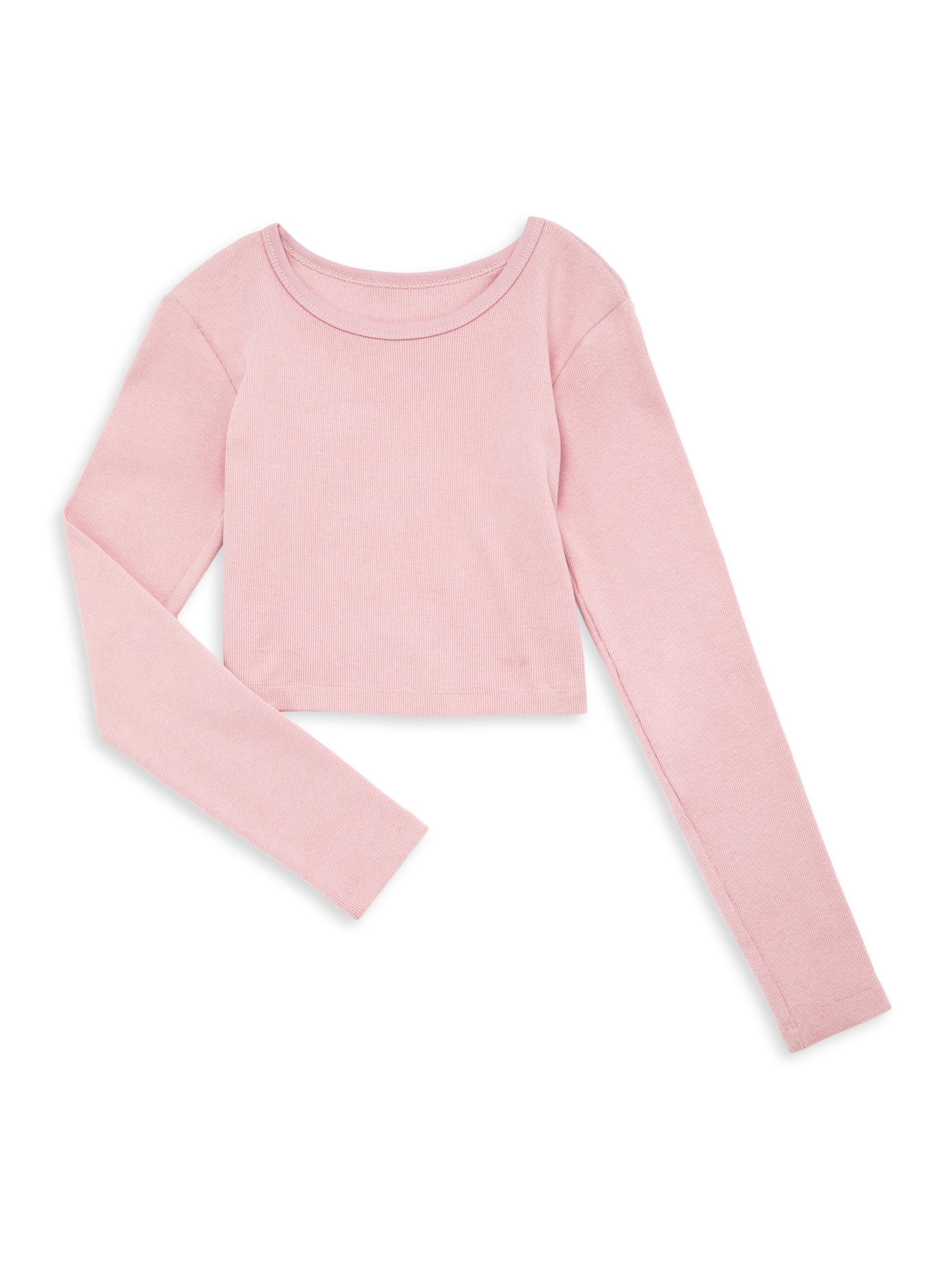 Theme Girl's Sloane Ballet Heart Cut-Out Ribbed Top - Ballet Pink