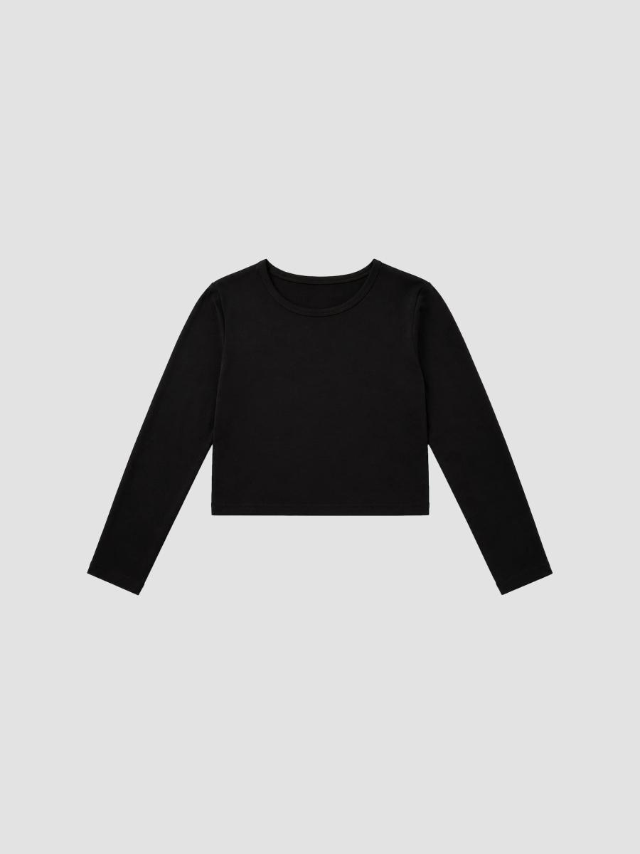 Theme Girl's Girl's Sloane Ballet Heart Cut-out Ribbed Top In Black