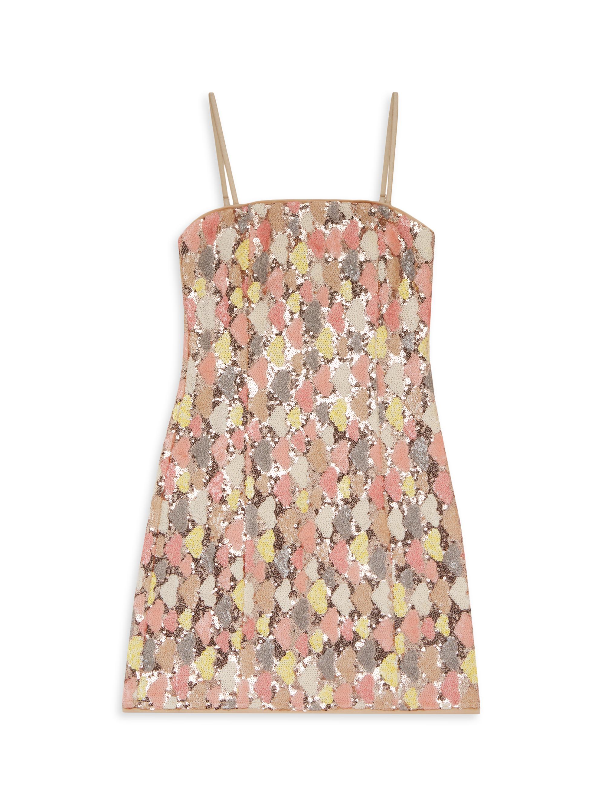 Theme Girl's Maizy Sequined Sleeveless Dress - Pastel Multi