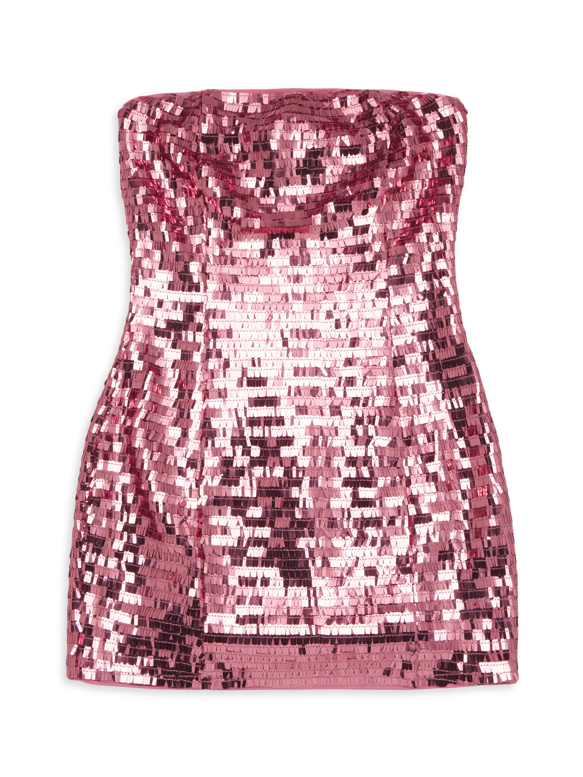 Theme Girl's Sam Sequined Strapless Dress - Pink