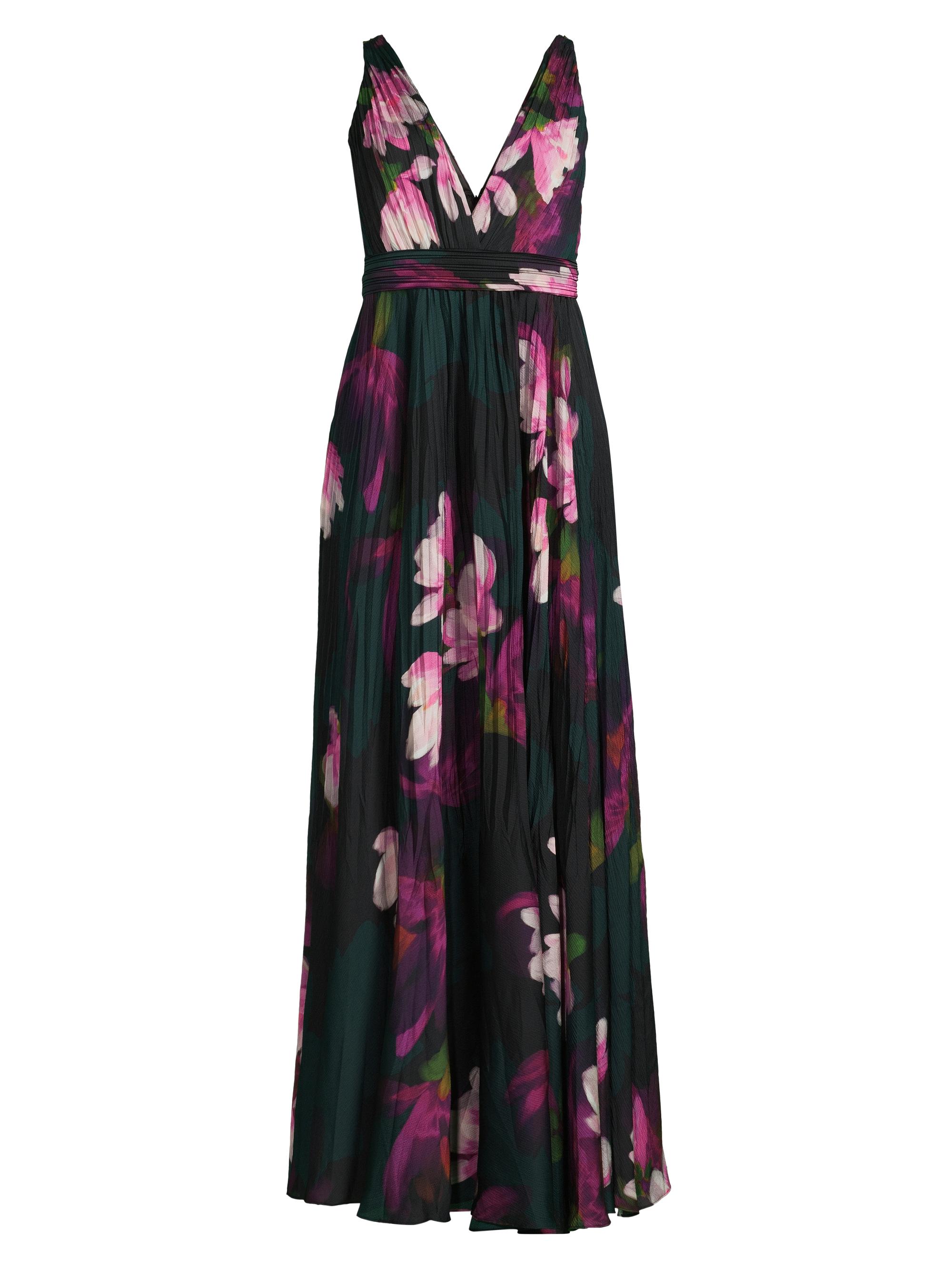 Ungaro Women's Vera Floral Pleated Maxi Dress - Black Multi