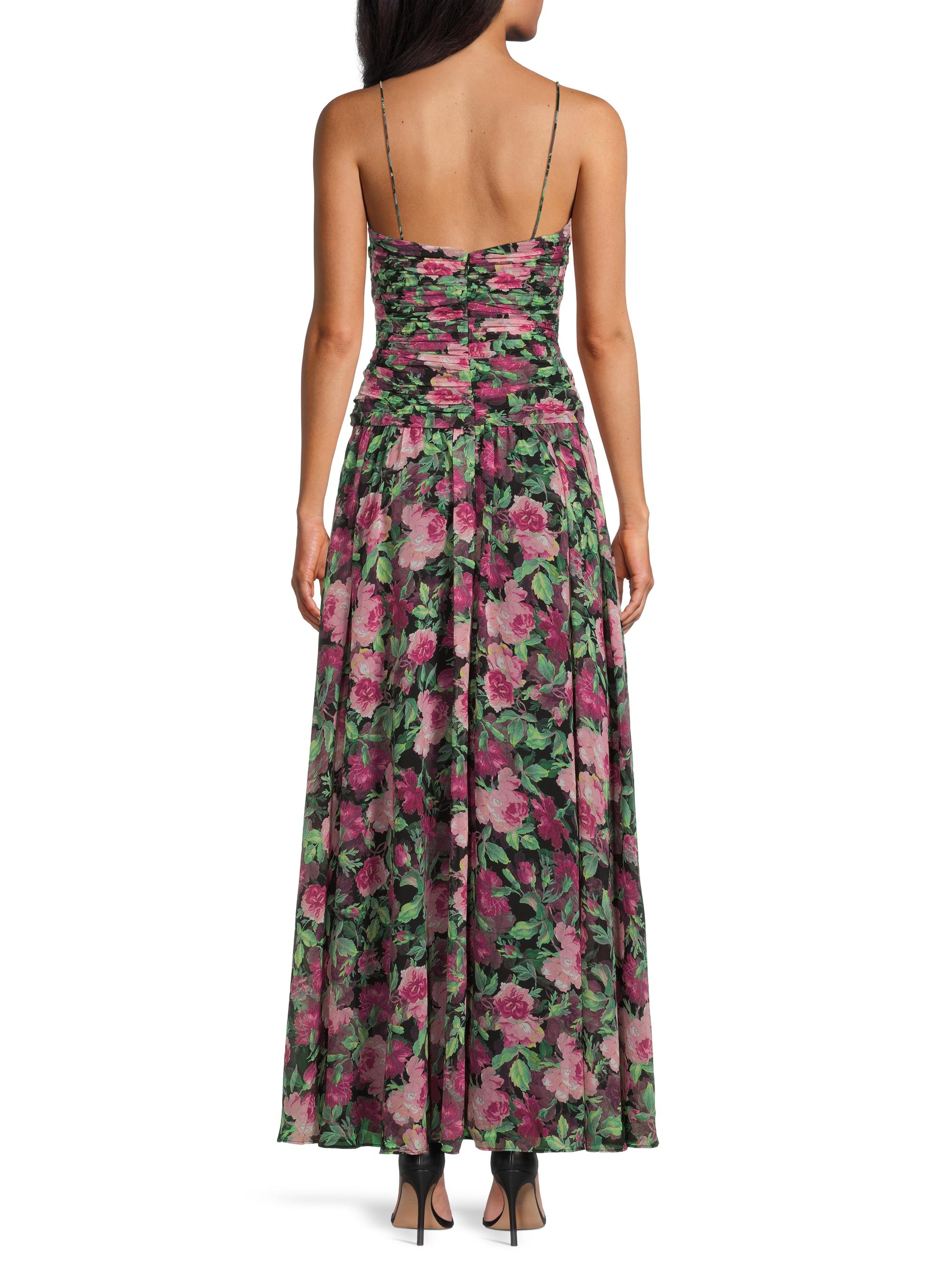 Ungaro Dylan Ruched Bodice Dress - Magenta Multi - 10