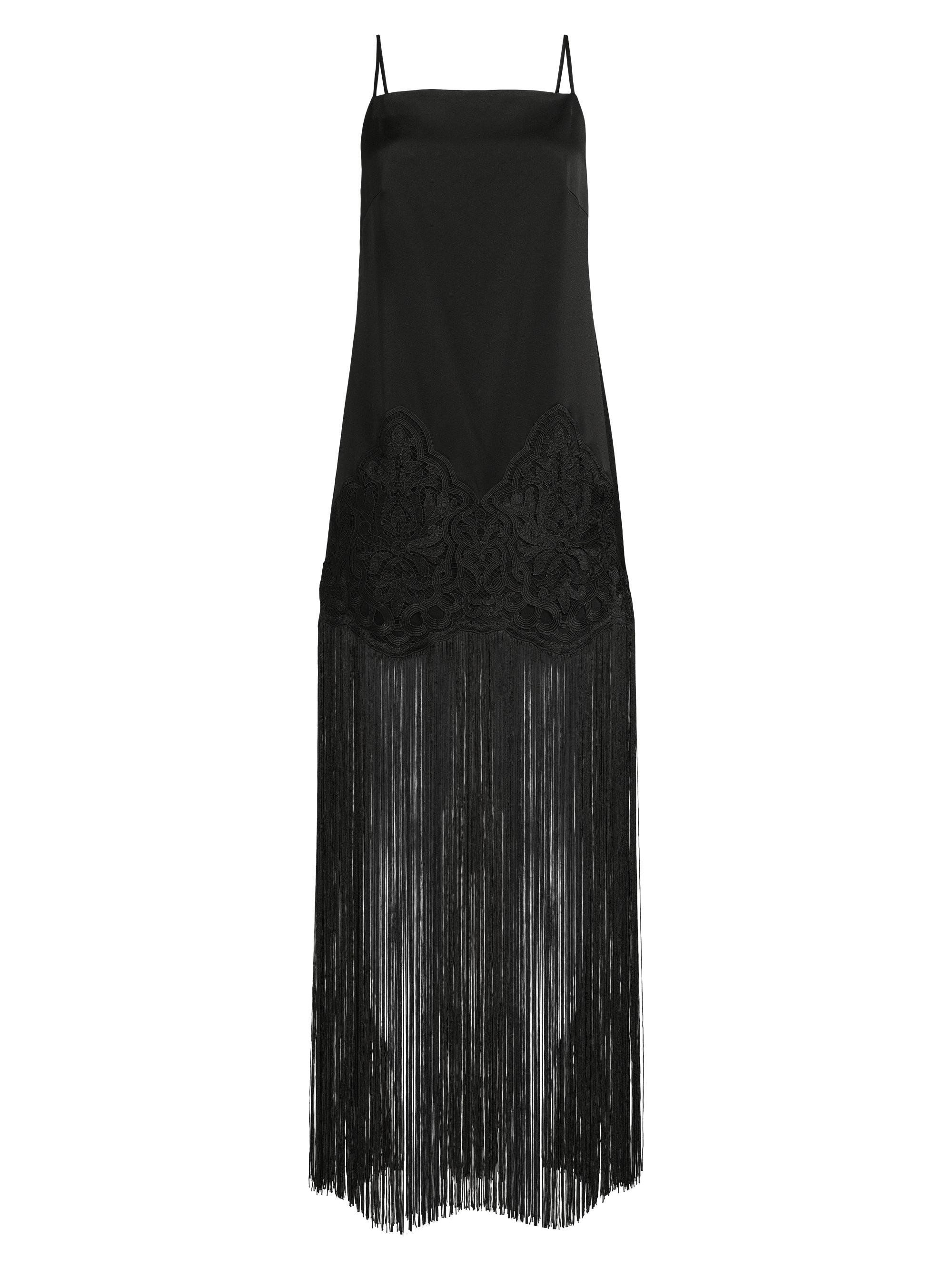 Ungaro Women's Nino Fringe Slip Dress - Black