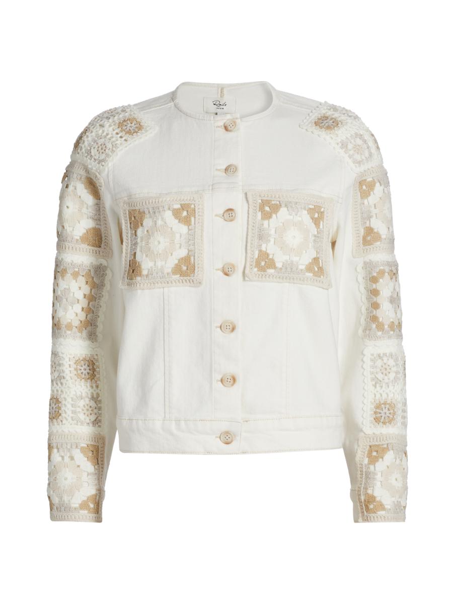 Rails Lido Embroidered Stretch-Denim Jacket | Saks Fifth Avenue