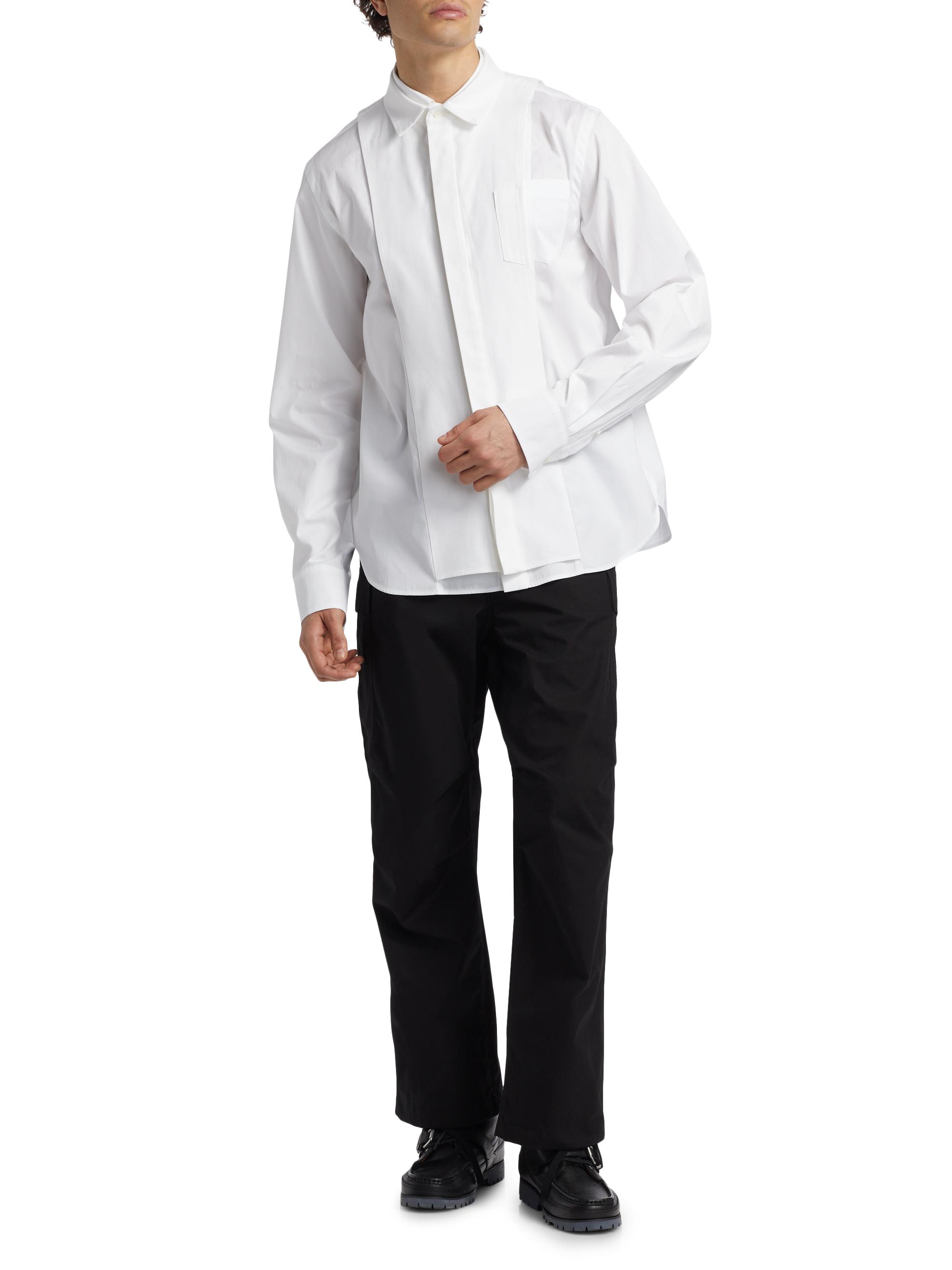 Sacai Cotton-Blend Oxford Pants | Saks Fifth Avenue
