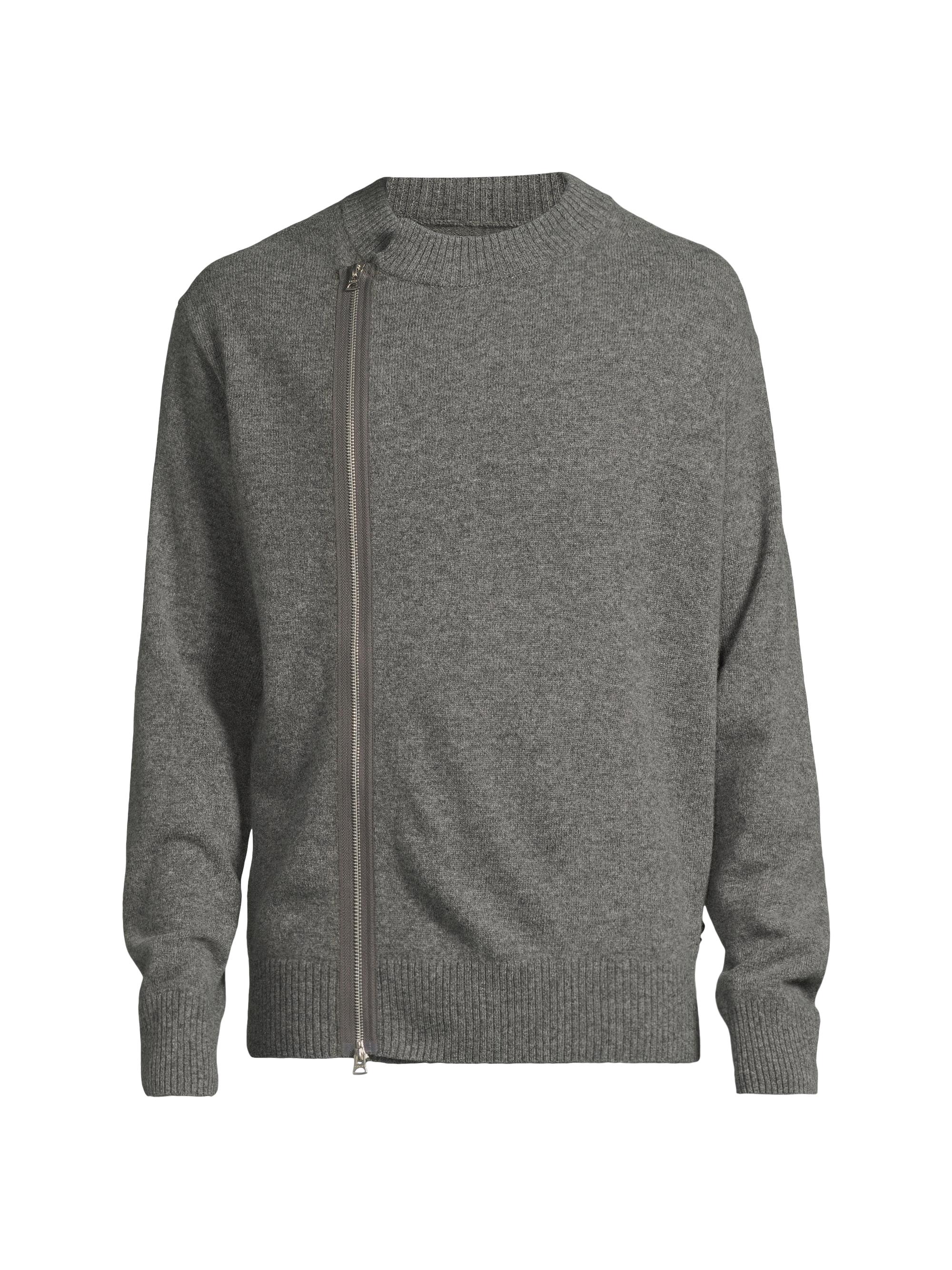 Sacai Men's Wool Zip-Front Cardigan - Gray