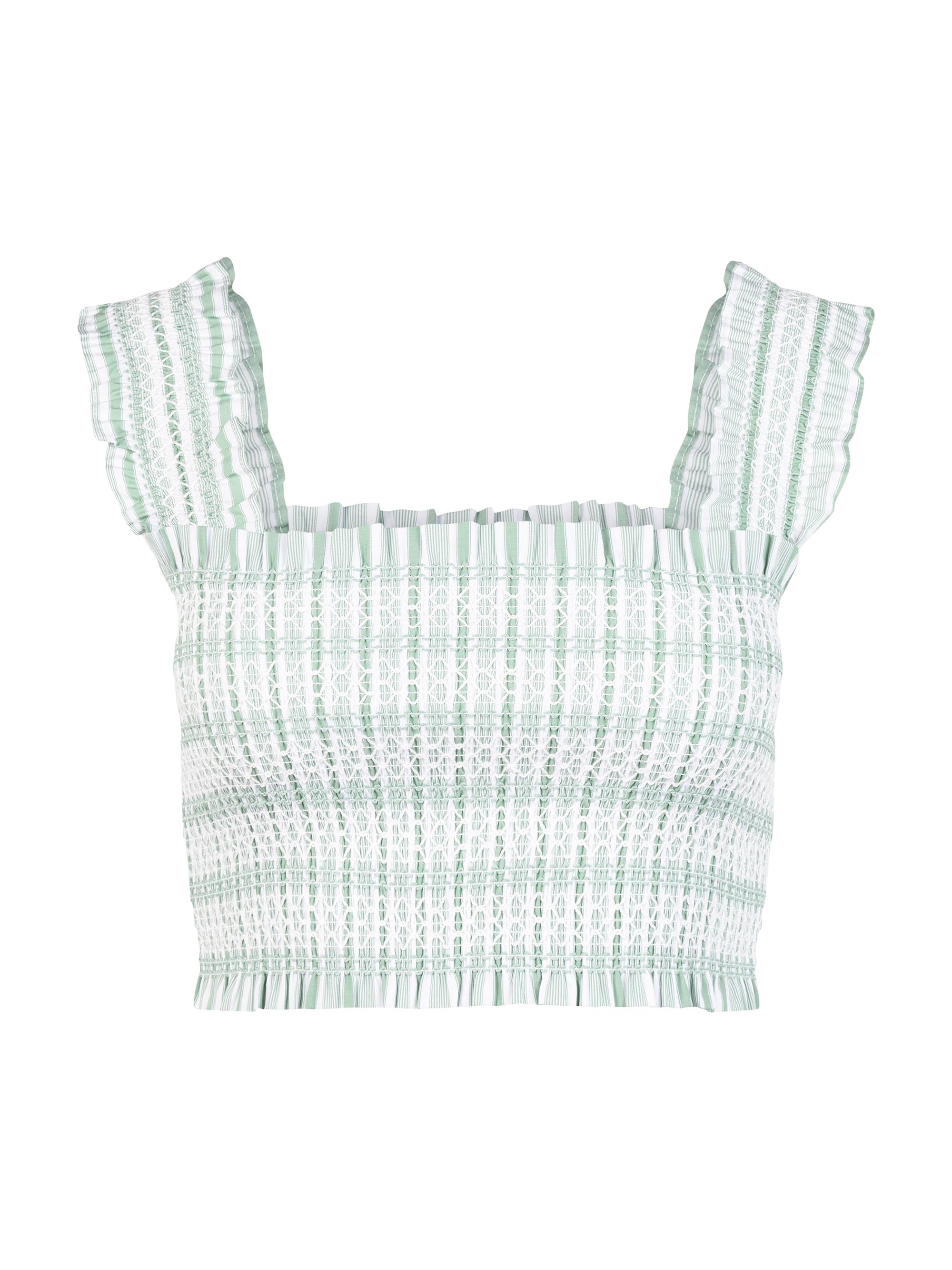 Hill House Home Women's The Azalea Nap Top - Apple Green Variegated Stripe