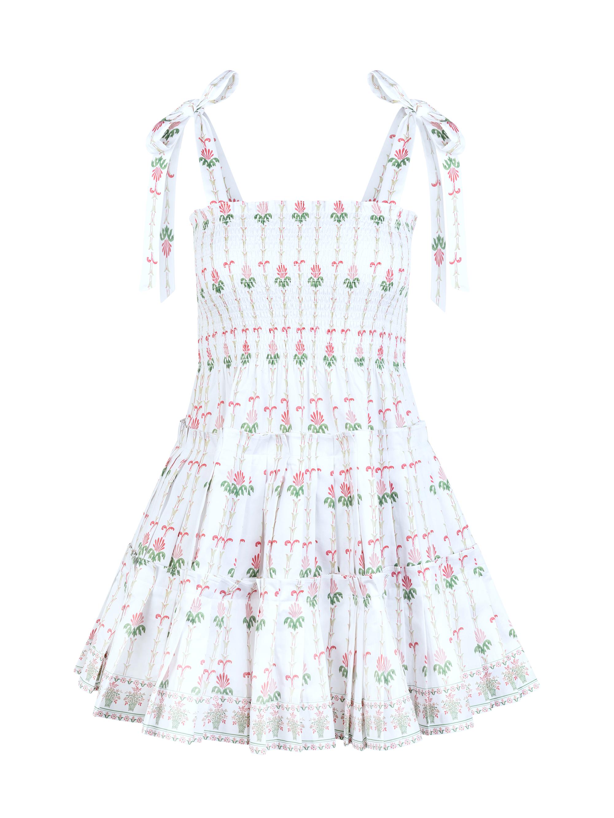 Hill House Home Women's The Ribbon Charlotte Nap Mini Dress - White Trailing Fern