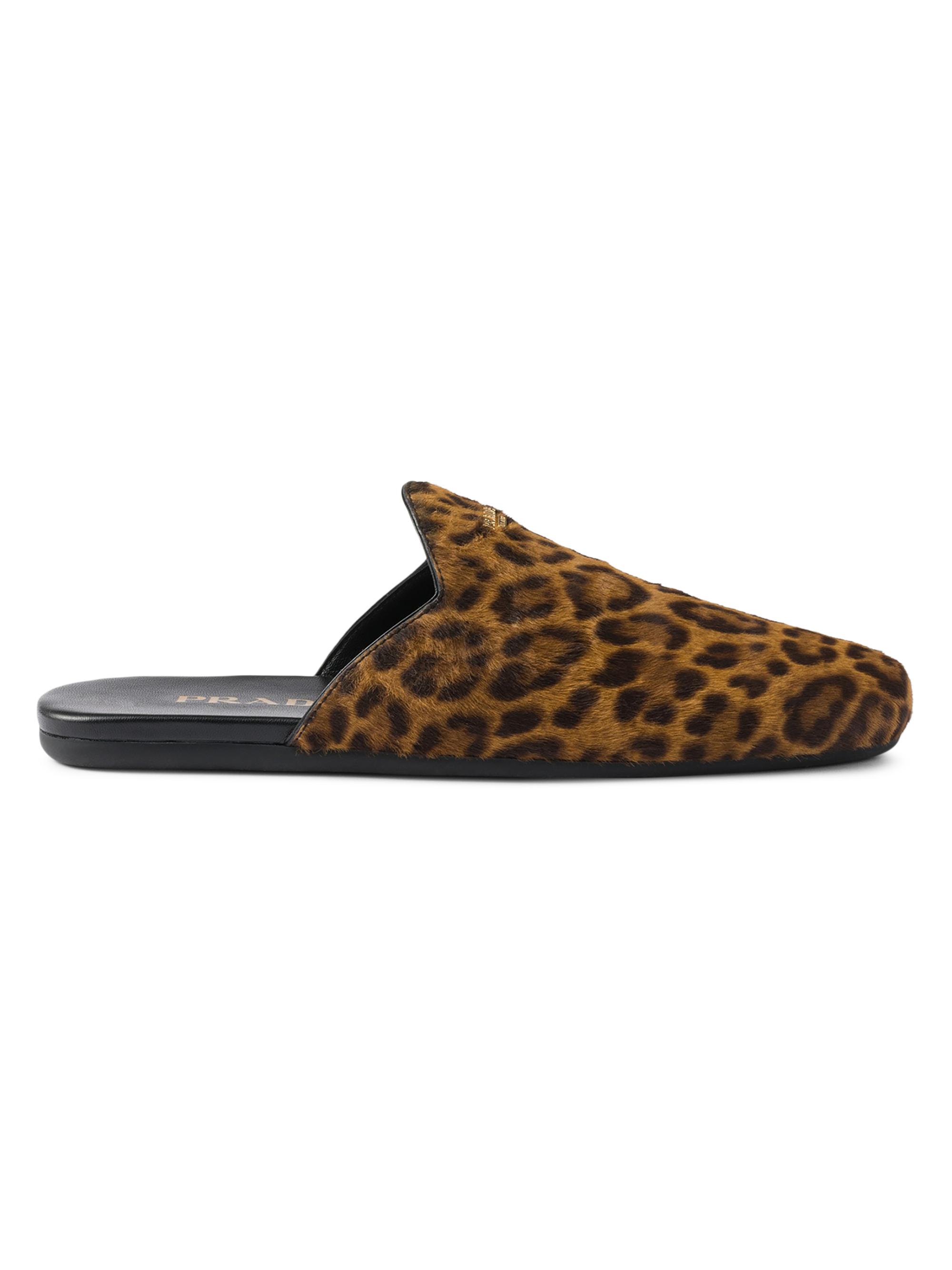 Prada Leopard-Print Leather Mules | Saks Fifth Avenue