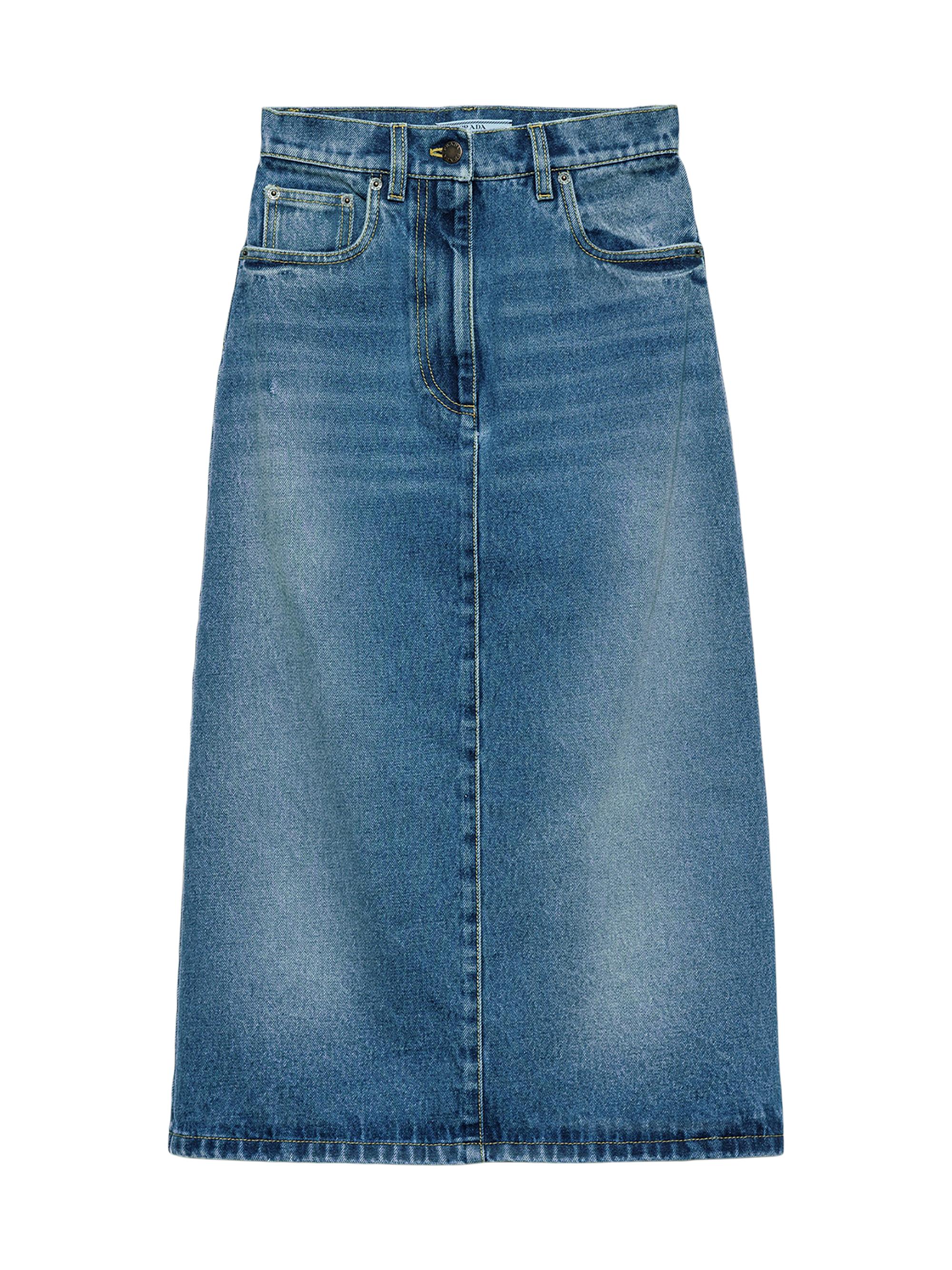 7 For All Mankind Stretch Denim Midi-Skirt | Saks Fifth Avenue