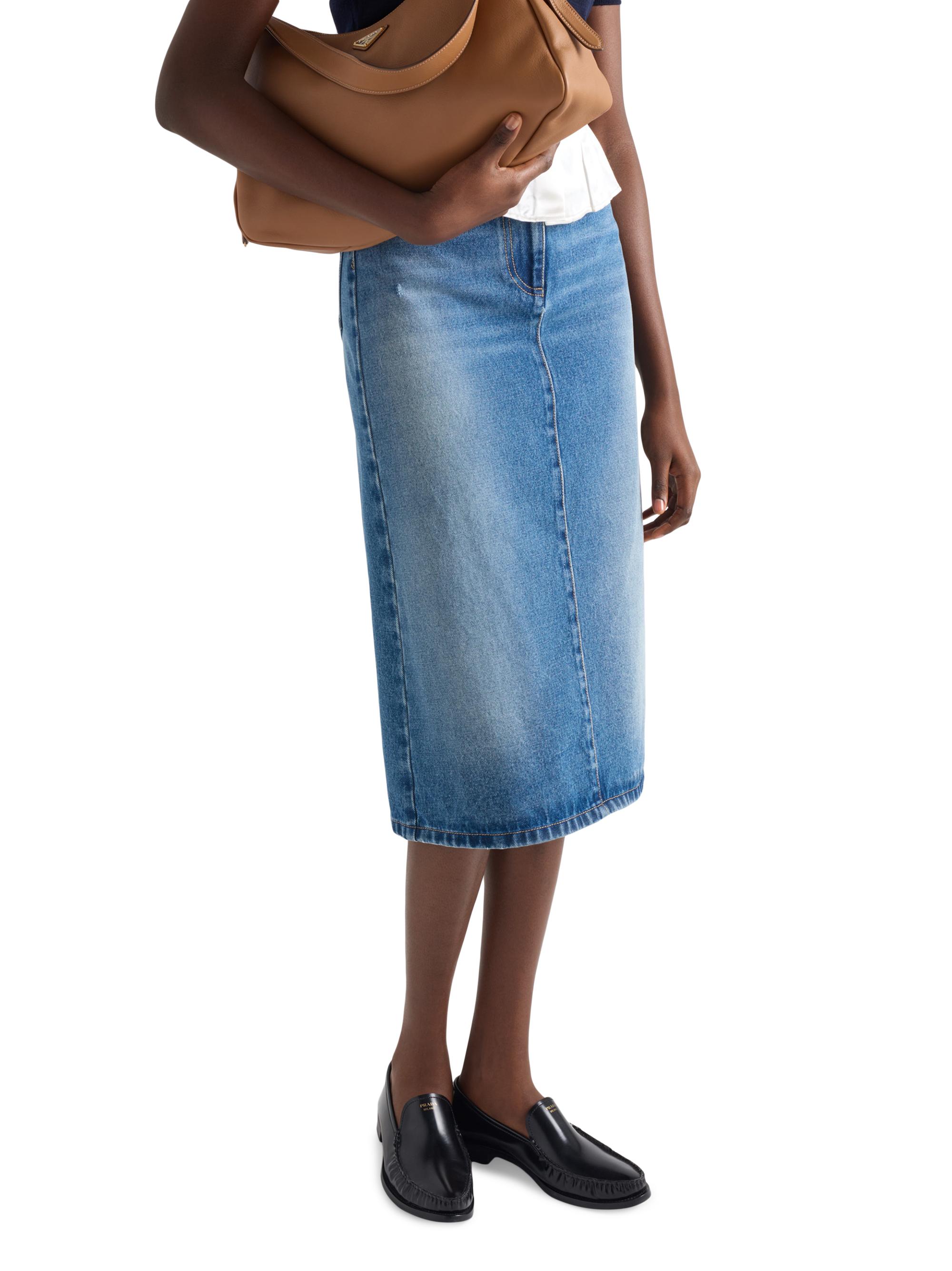 Prada Flared Denim Skirt | Saks Fifth Avenue