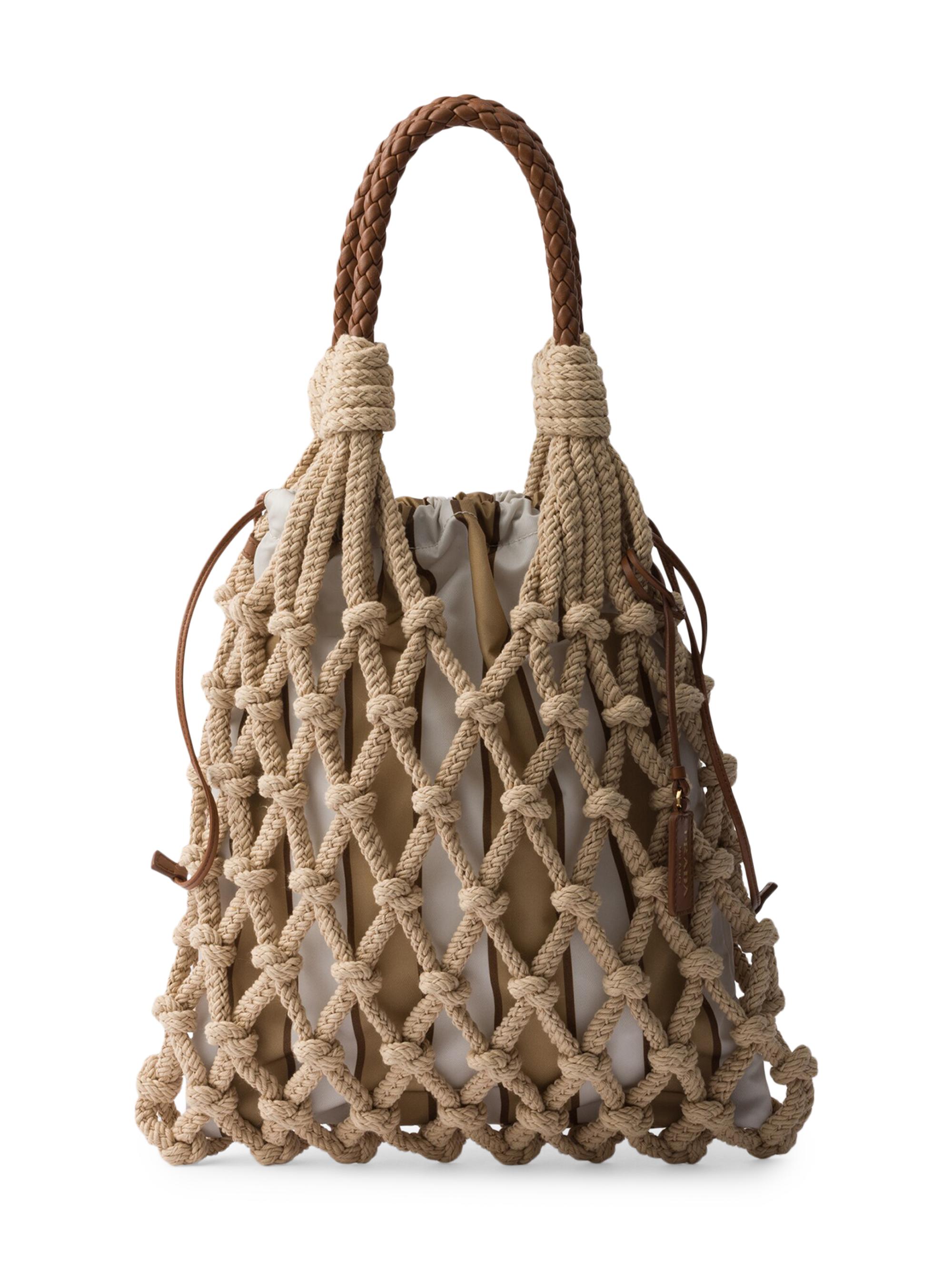 Prada Small Woven Fabric Crochet Shoulder Bag | Saks Fifth
