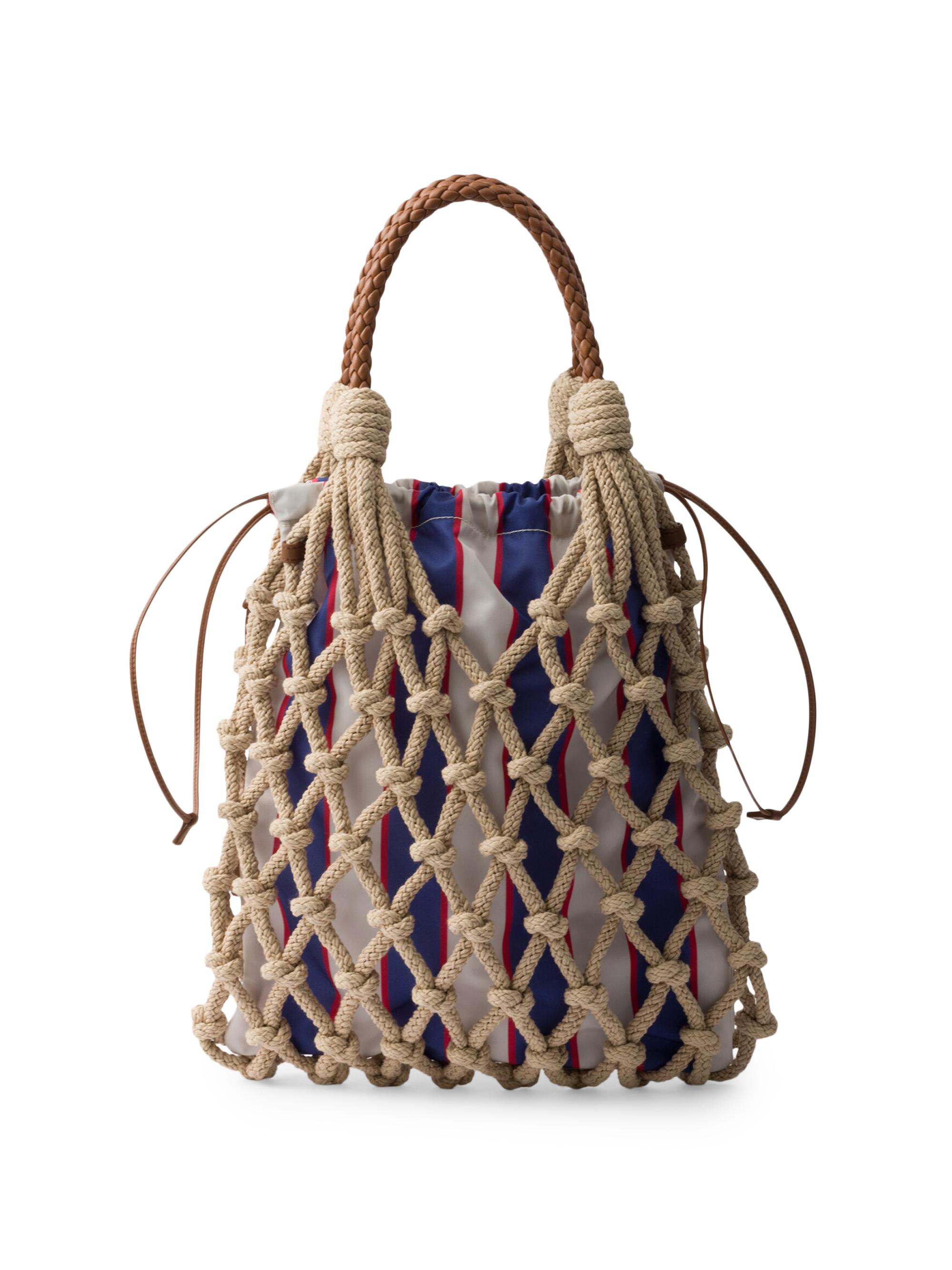 Prada Noué Medium Cotton Macramé Shoulder Bag | Saks Fifth Avenue