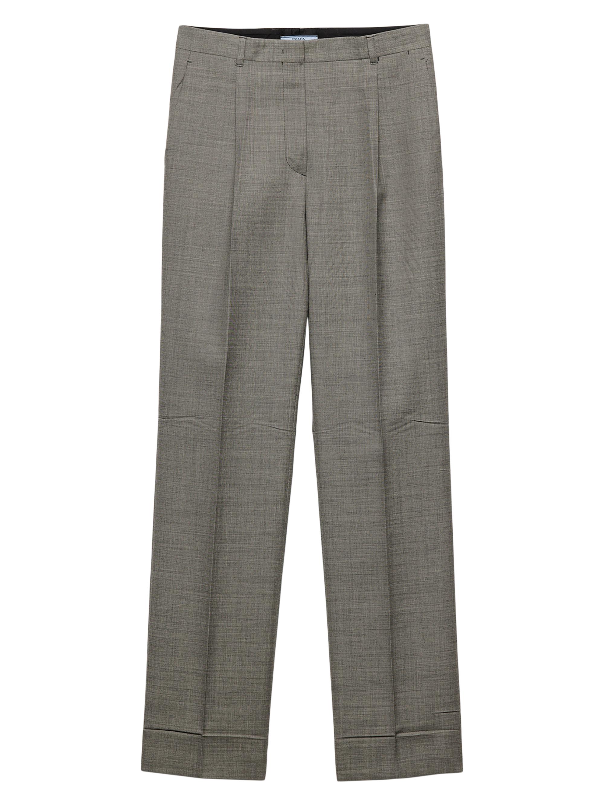 Prada Technical Wool Pants with Printed Belt | Saks Fifth Avenue