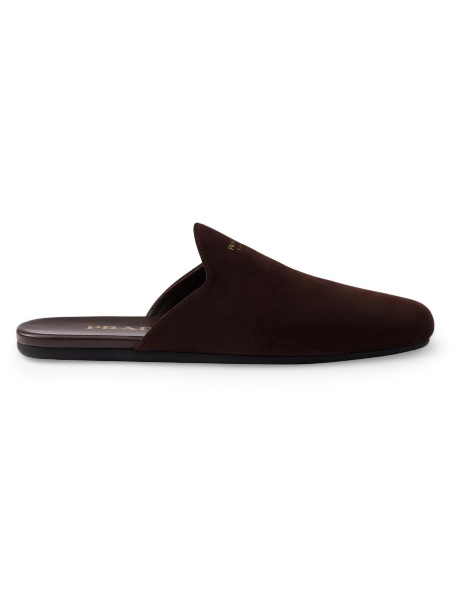 Pra Beige Suede Leather Mule 25mm Rubber Sole
