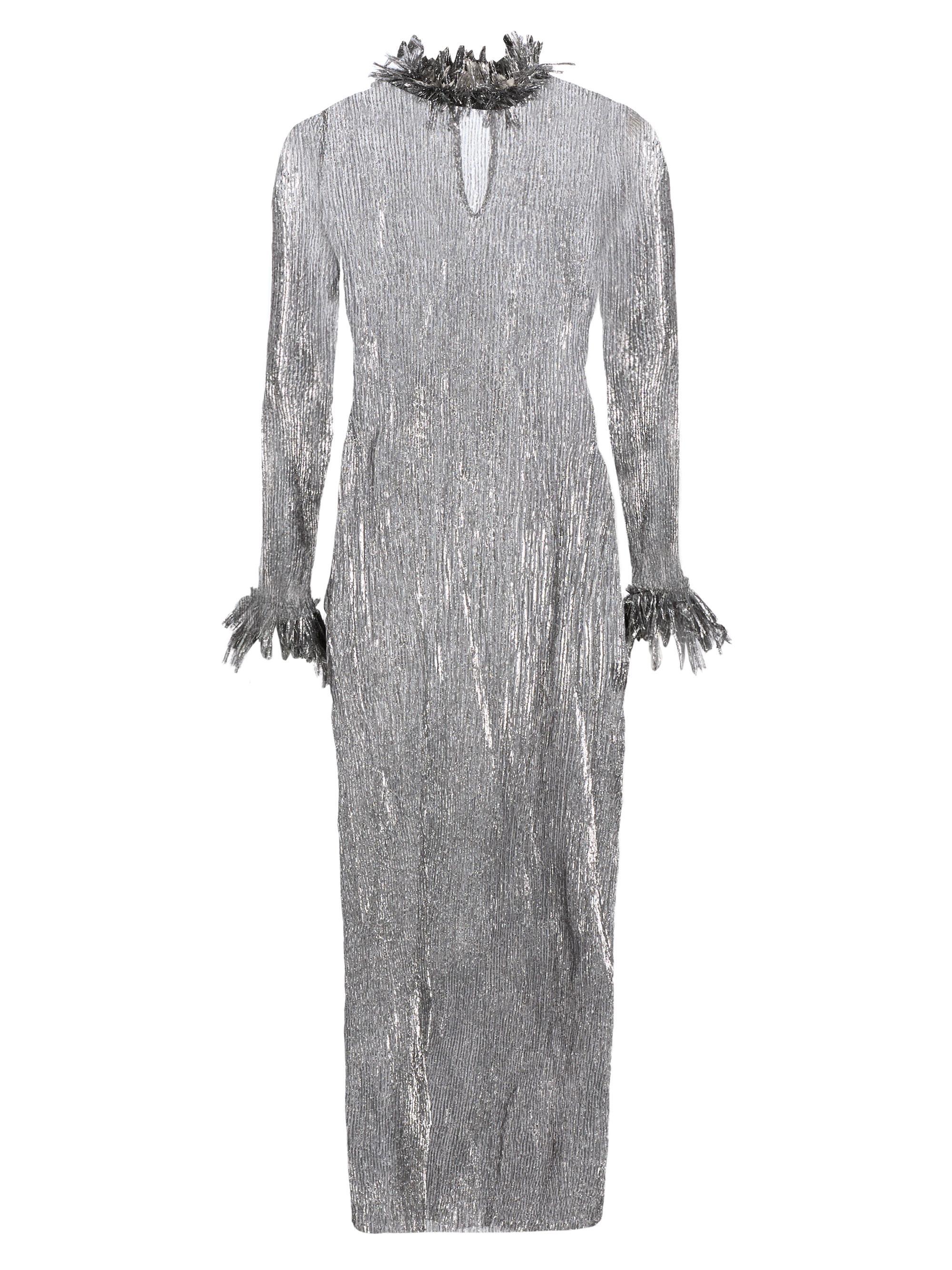 Liberowe Women's Chiltern Metallic Plissé Midi-Dress - Silver