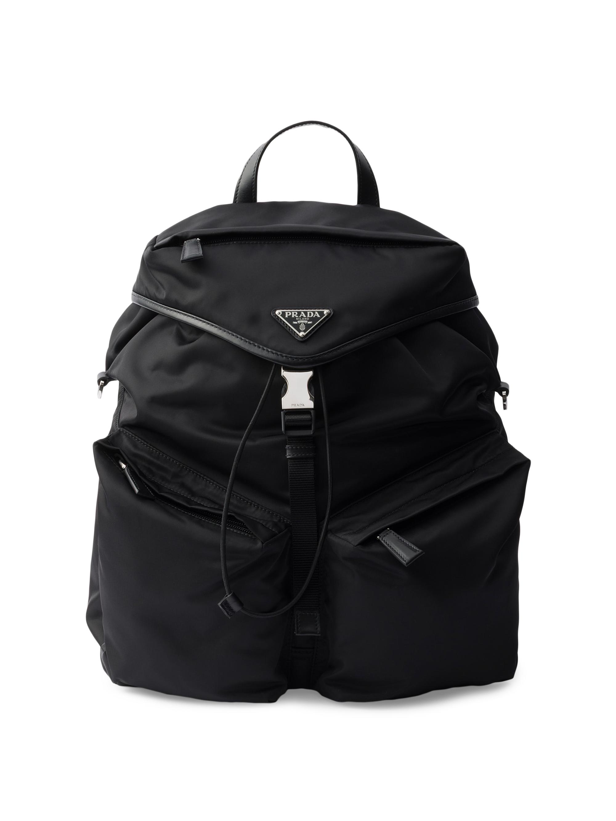 Prada Men's Re-Nylon and Leather Backpack - Black
