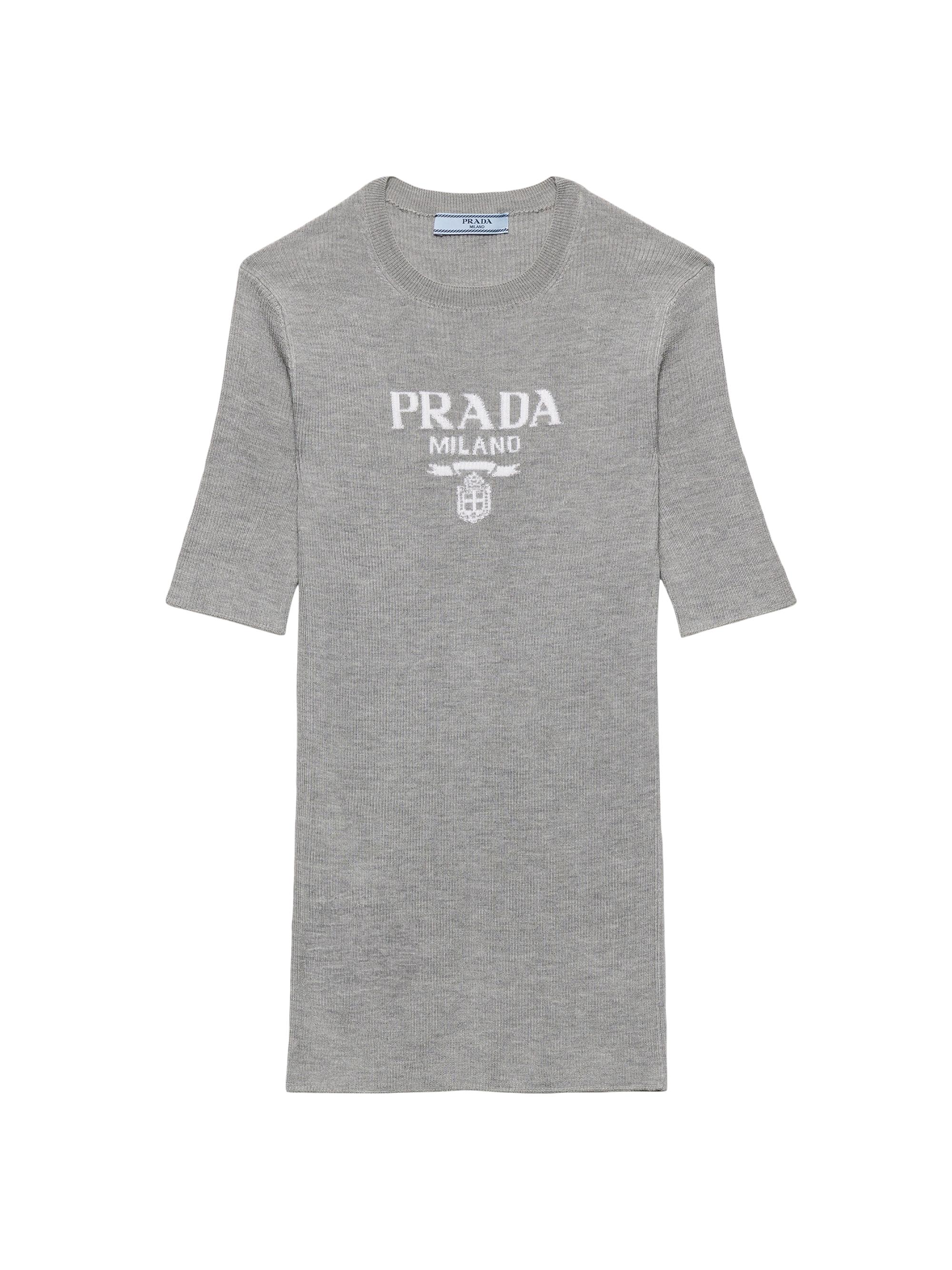 トップス Archive PRADA silk mix v neck knit gray トップス Archive PRADA silk mix v neck knit gray Slate Gray
