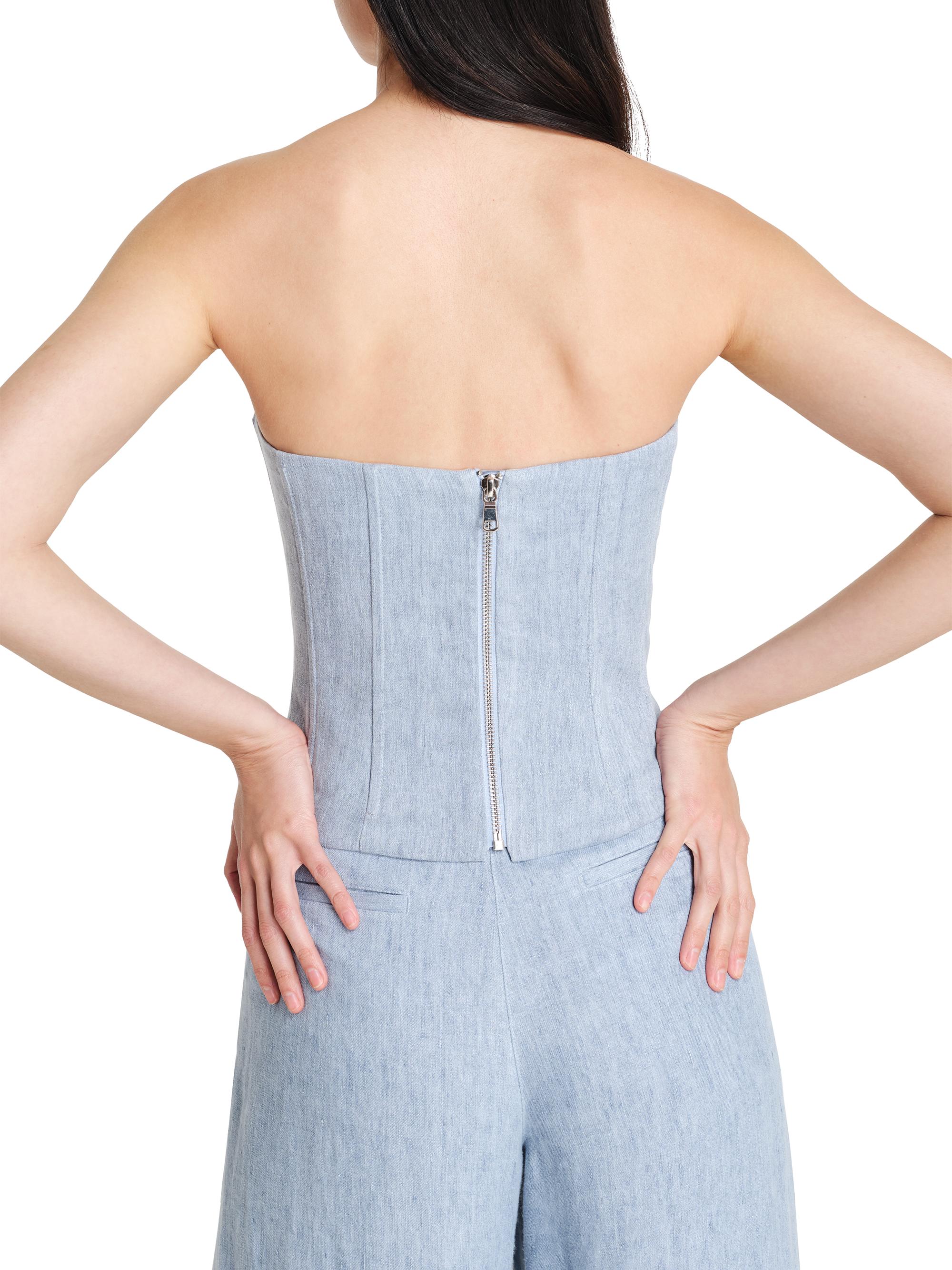 TWP Women's Jillian Hemp Strapless Bustier - Light Indigo | Thumbnail 5