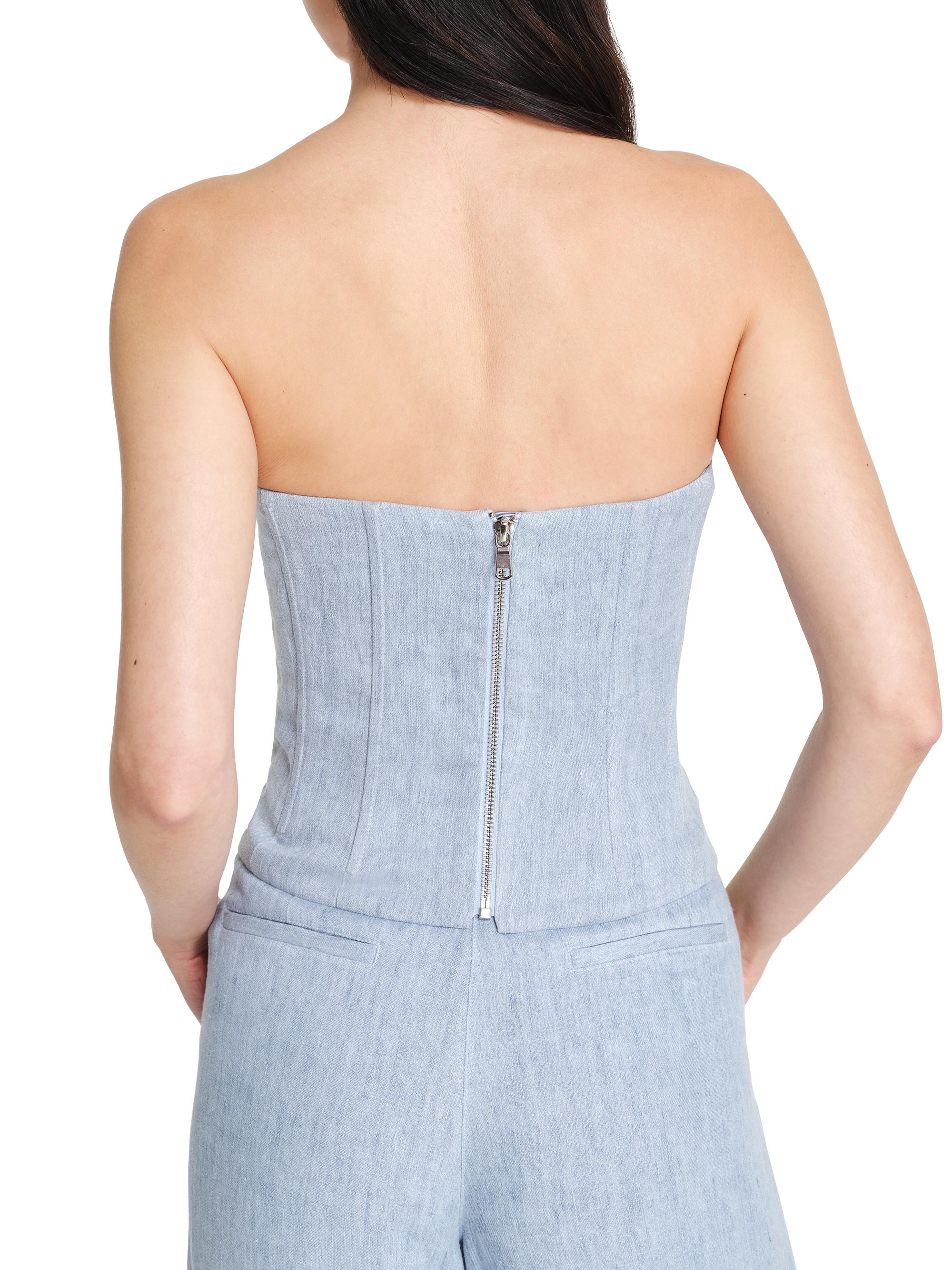 TWP Women's Jillian Hemp Strapless Bustier - Light Indigo | Thumbnail 7