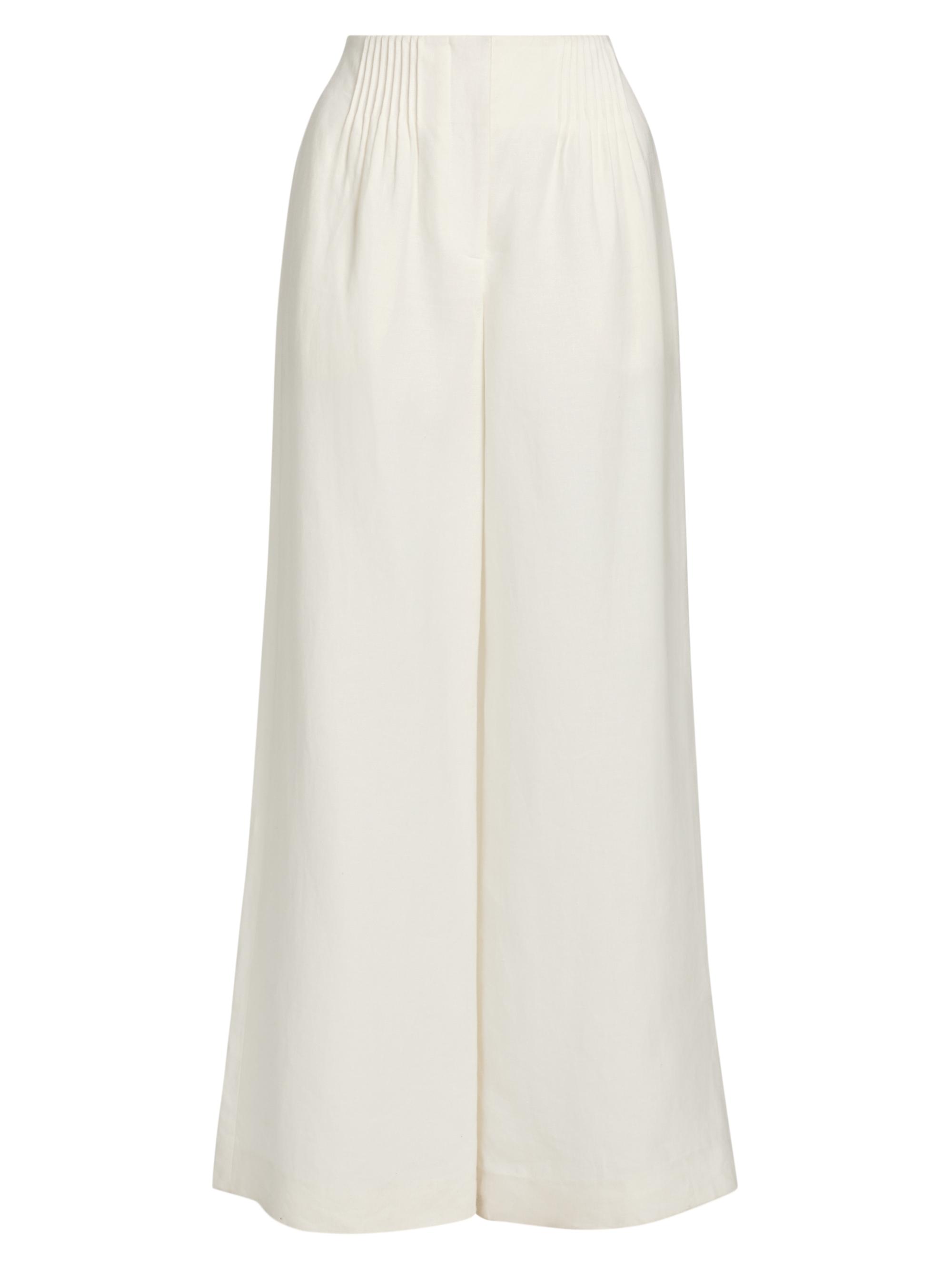 TWP Women's Mini-Pleat Linen Trousers - Ivoire