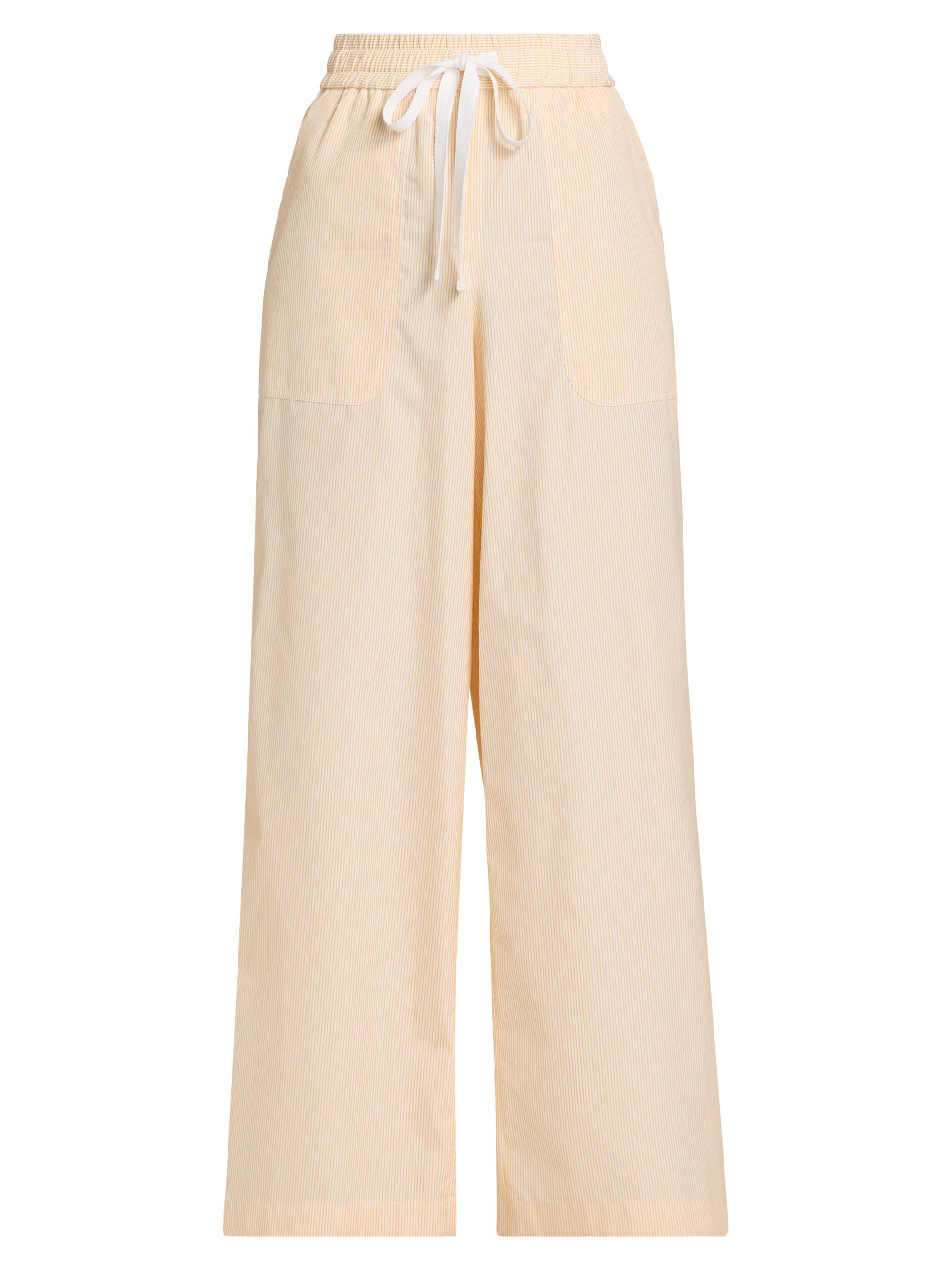 TWP Women's Main St Cotton Wide-Leg Drawstring Pants -  Yellow