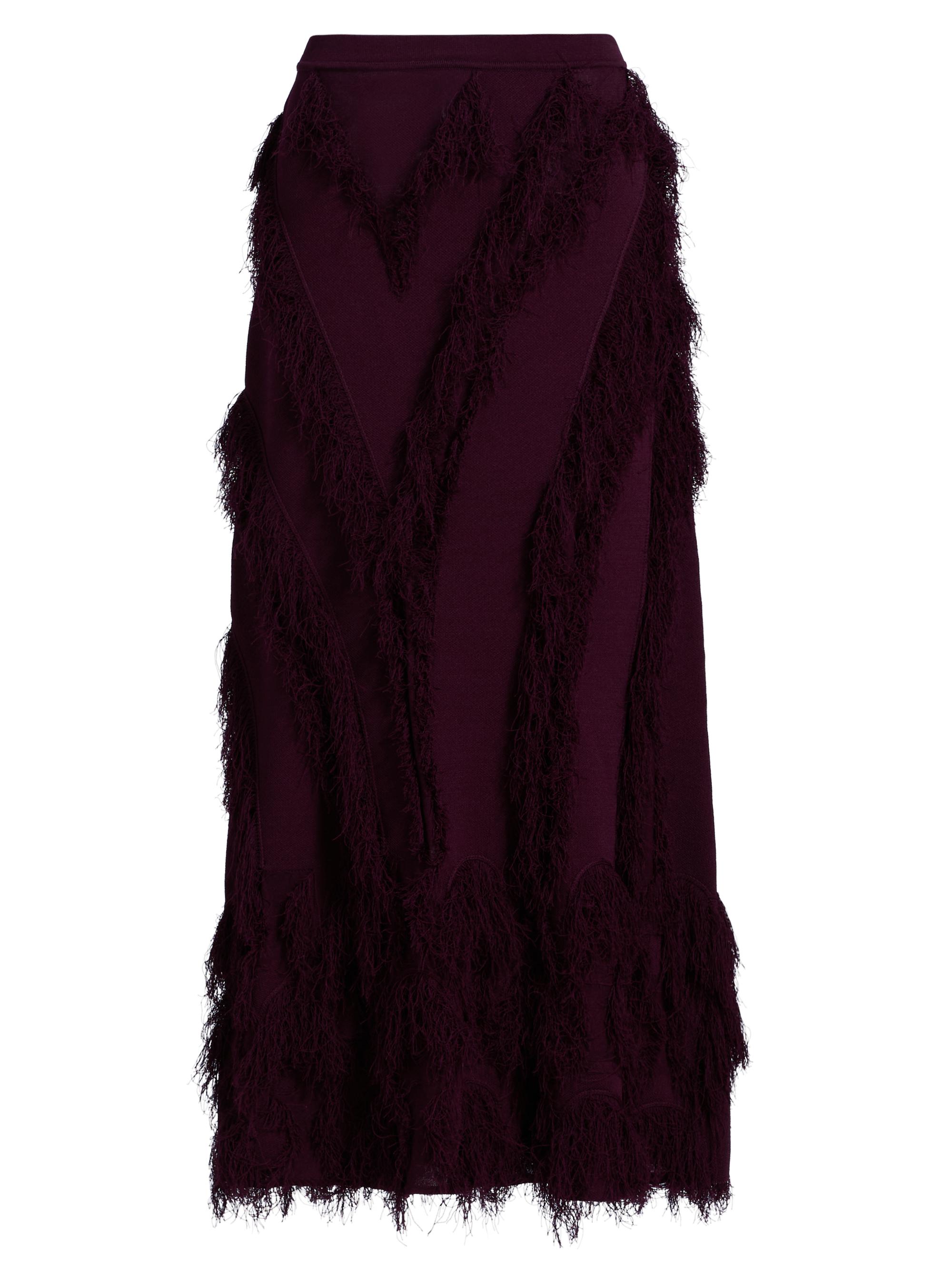 Ulla Johnson Women's Astrid Fringed Knit Maxi Skirt - Mahogany