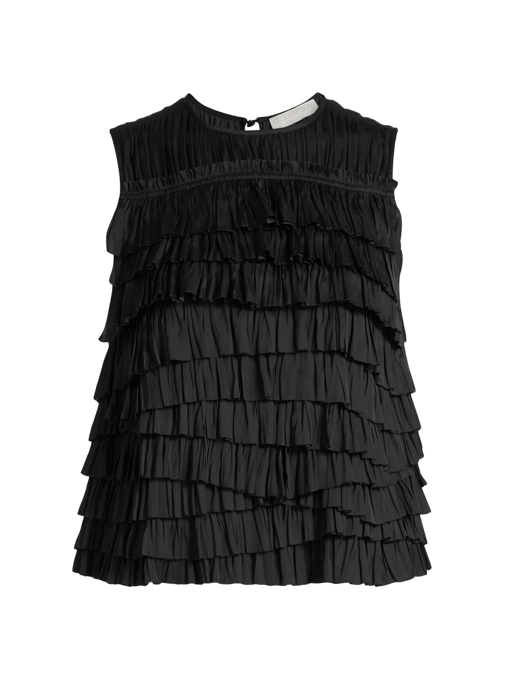 Ulla Johnson Women's Quinn Satin Plissé Top - Noir