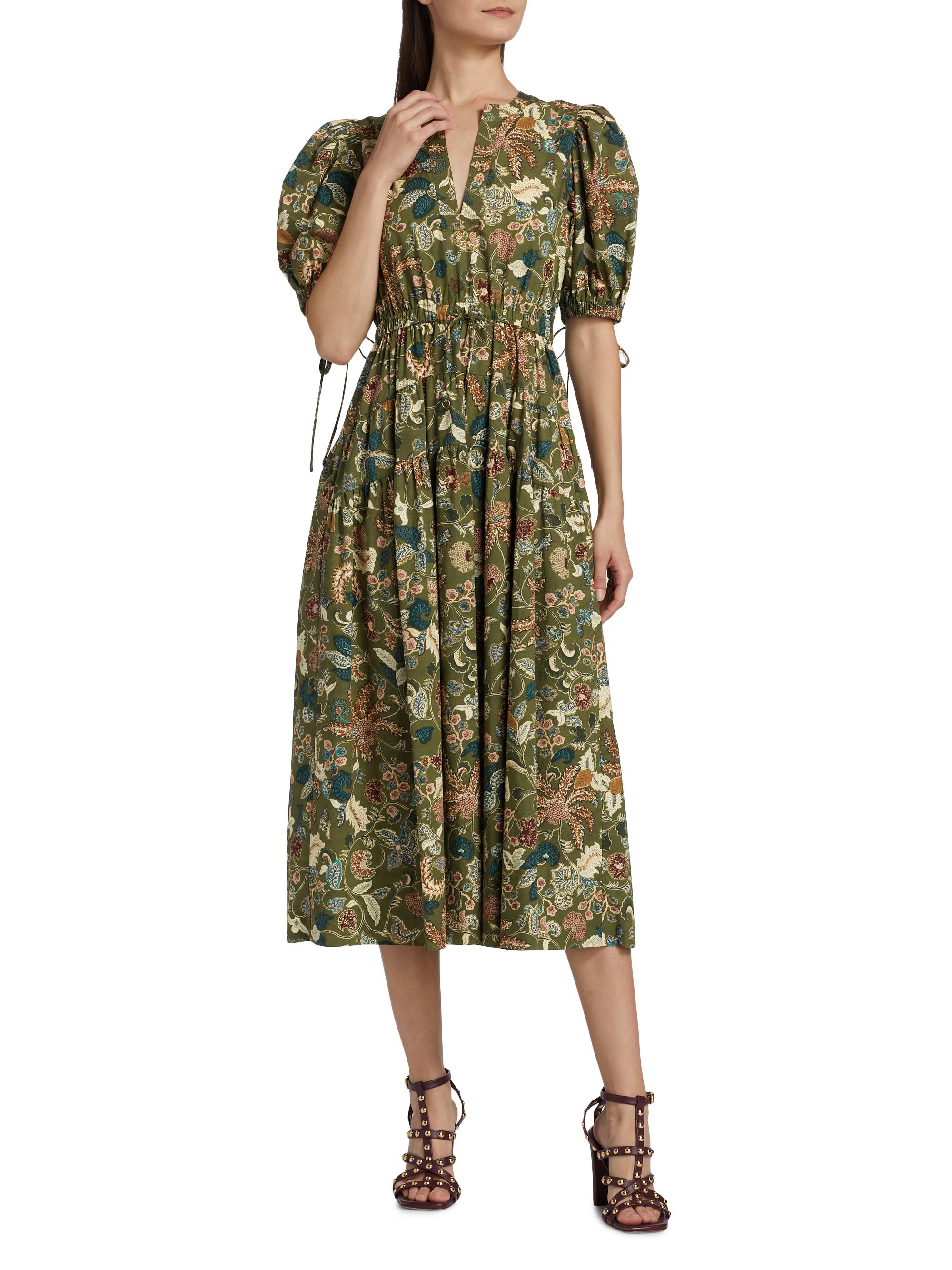 Adriana Floral Poplin Midi-Dress