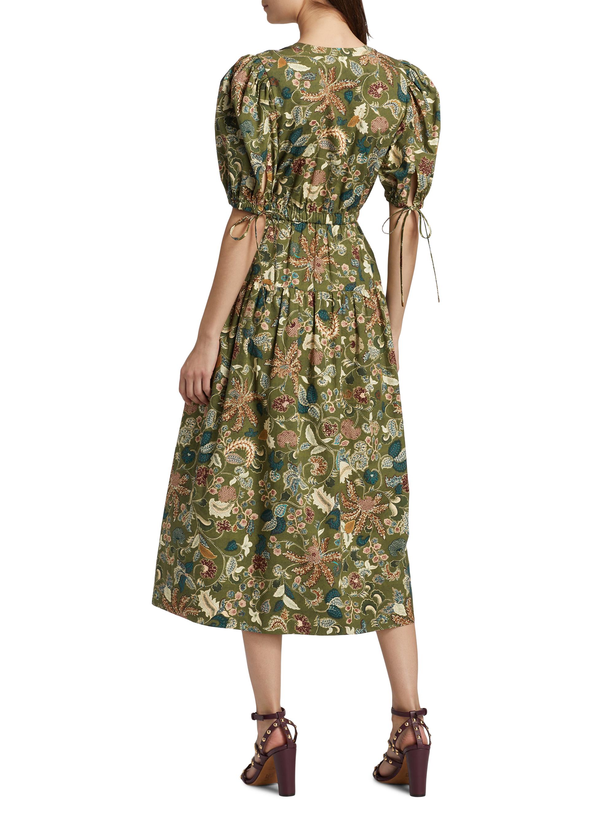 Adriana Floral Poplin Midi-Dress