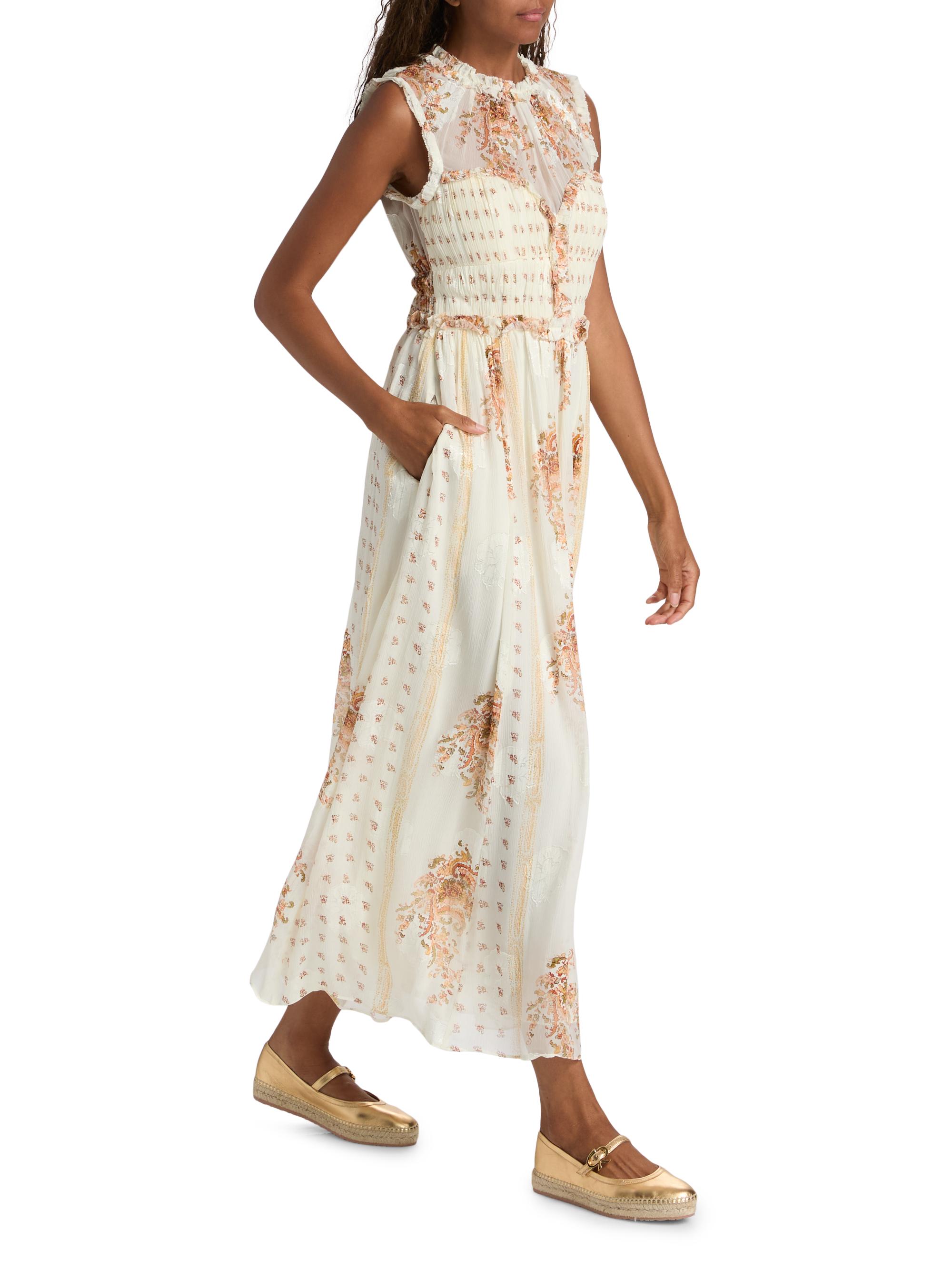 sachin and babi light blue dress Self-Portrait Floral Chiffon Midi Dress