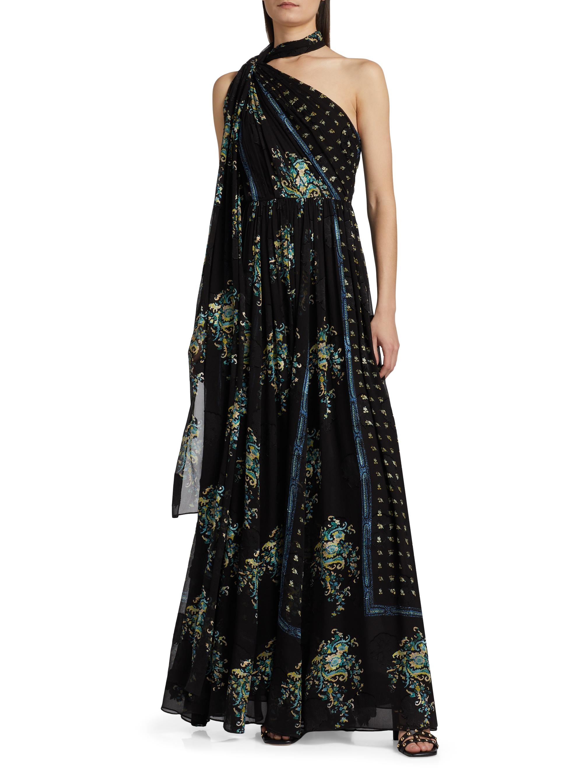 open lace back dress One Shoulder Scarf Dress