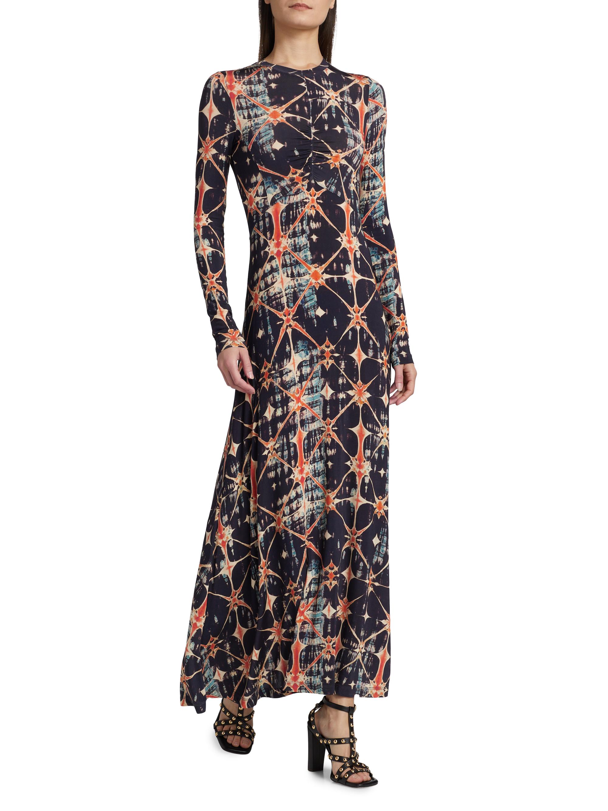 ulla johnson naia ruched printed jersey maxi dress Ulla Johnson Women's Naia Ruched Printed Jersey Maxi Dress - Phoenix