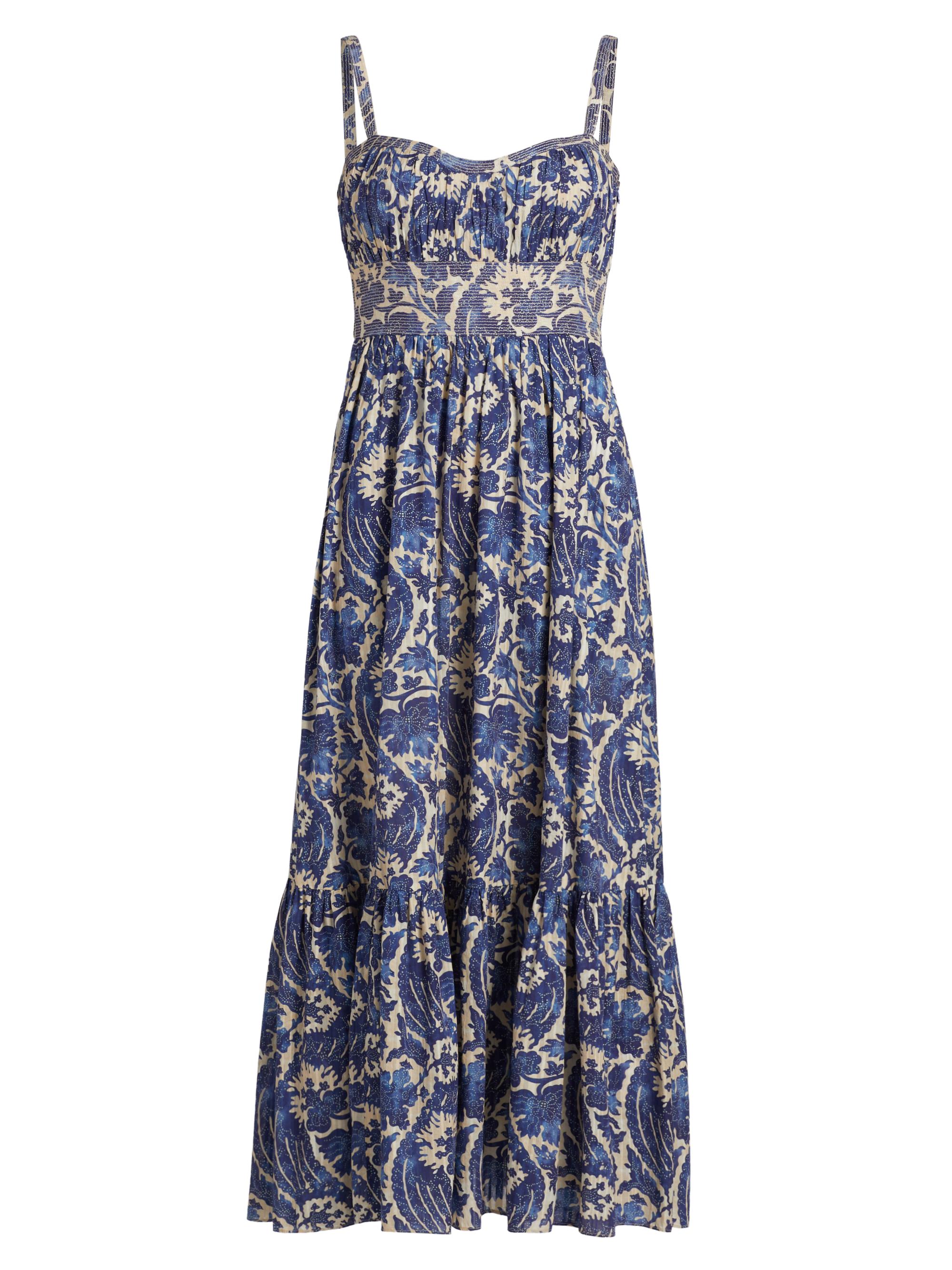 Nadine Abstract Cotton-Blend Cami Midi-Dress