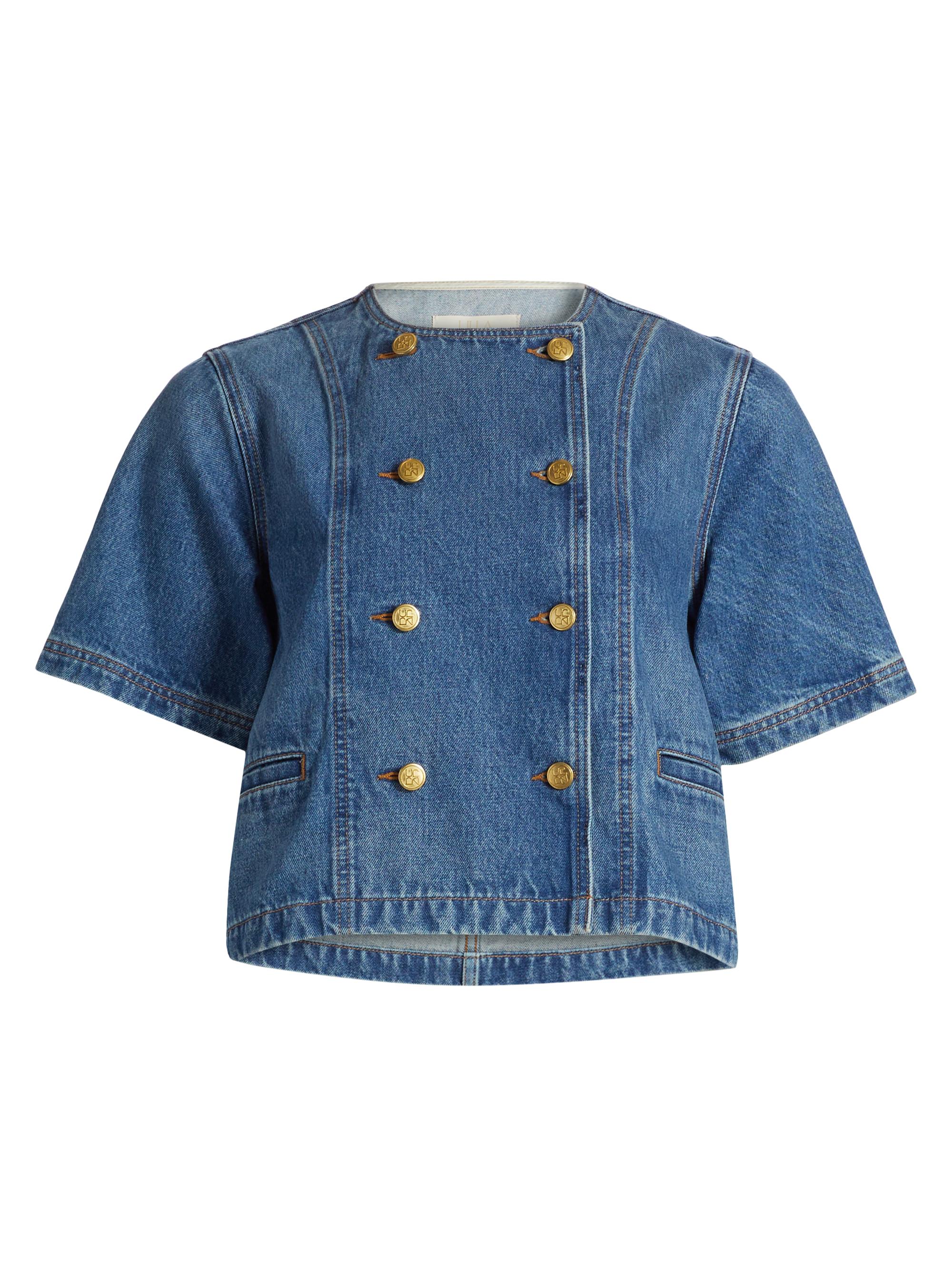 Ulla Johnson Women's Serge Denim Double-Breasted Jacket - Danube