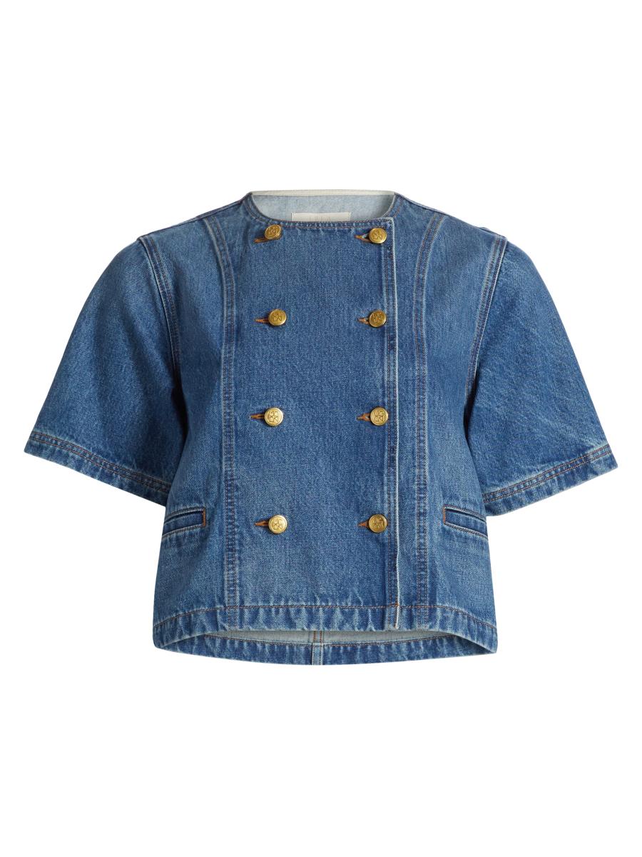 Ulla Johnson Women's Serge Denim Double-breasted Jacket In Blue