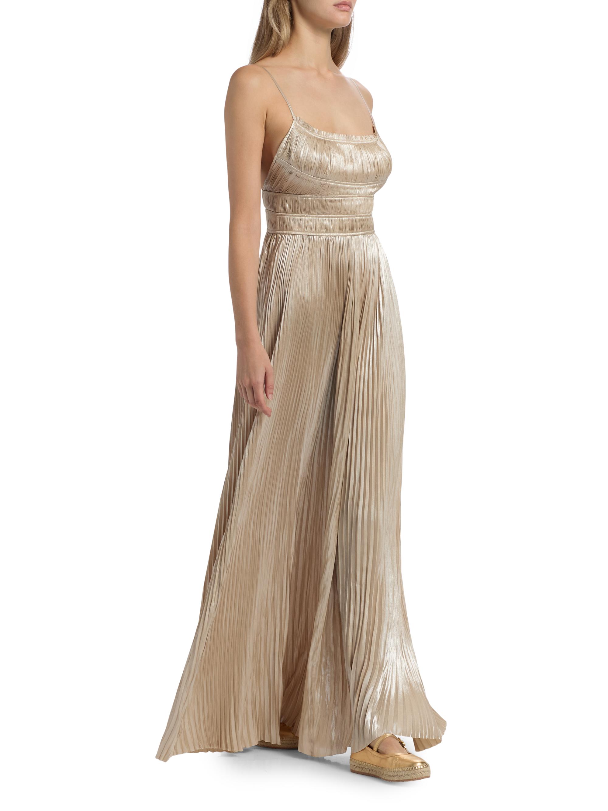 slim fit dress slacks Gold Thread One Shoulder Cut Out Detail Plisse Midi Dress – AX Paris main image 1