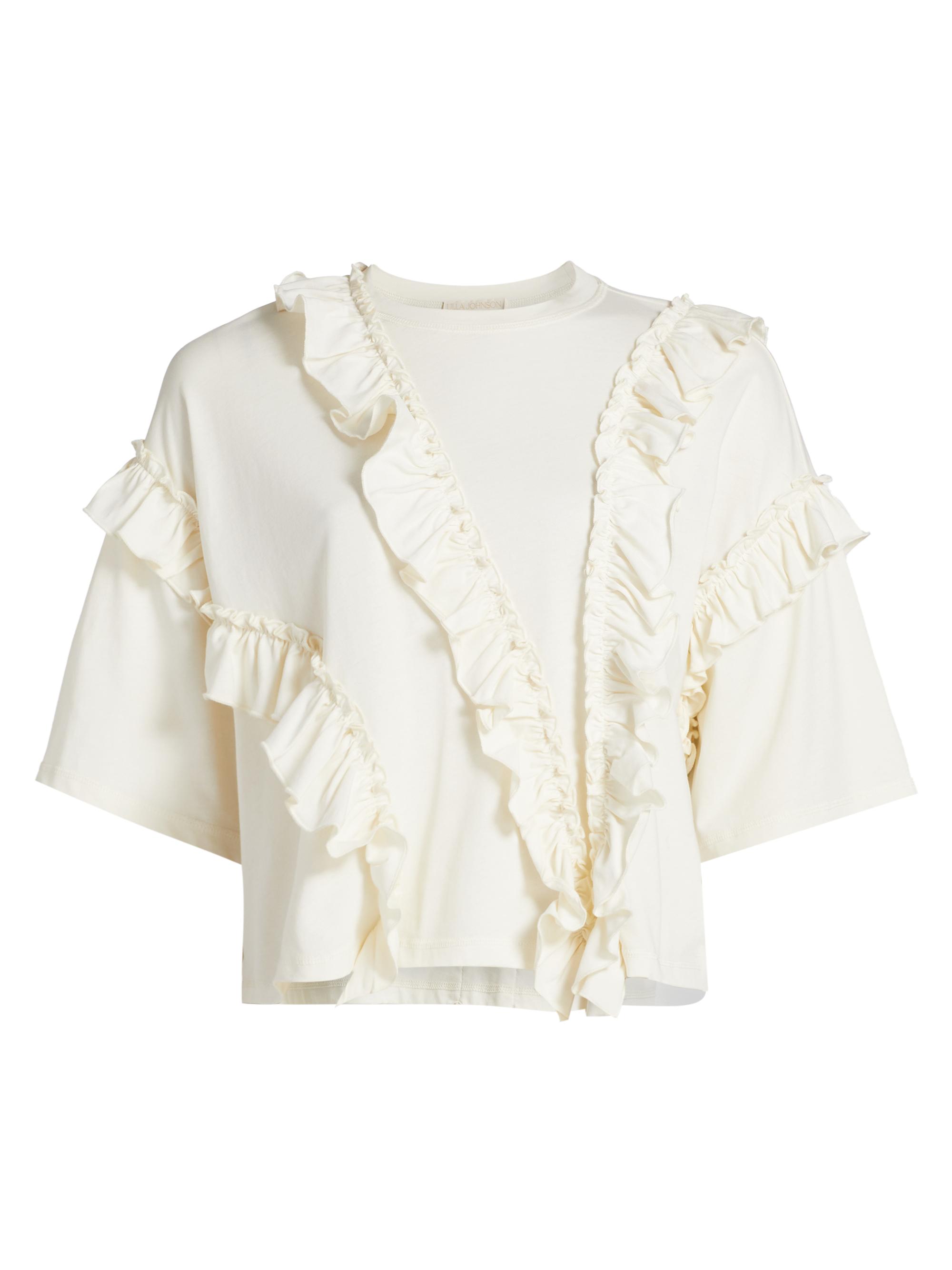 Sydney Ruffled Cotton T-Shirt