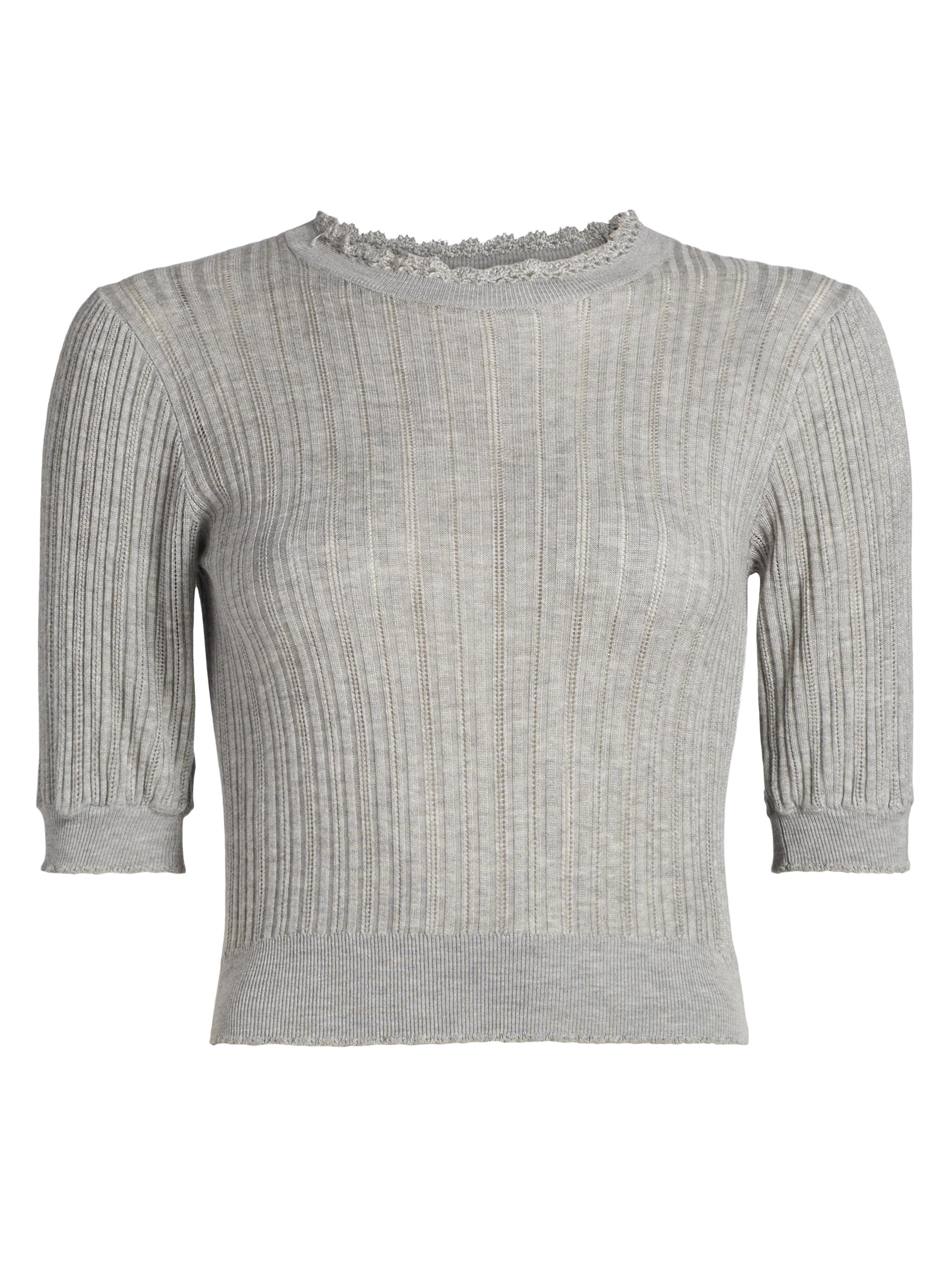Ulla Johnson Women's Gemma Pointelle-Knit Top - Slate