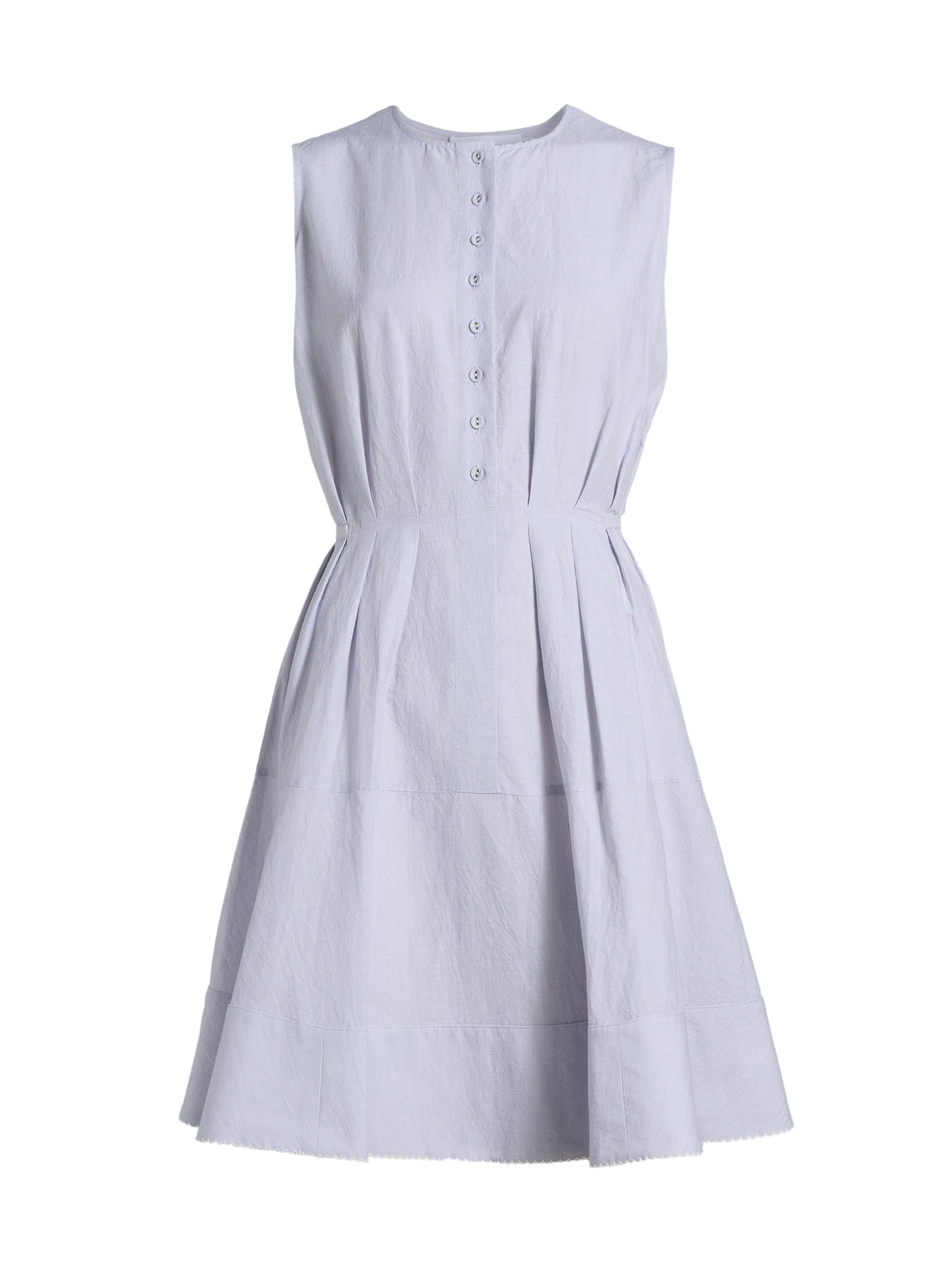 Proenza Schouler White Label Women's Kenzie Cotton-Linen Minidress - Light Oxford Melange