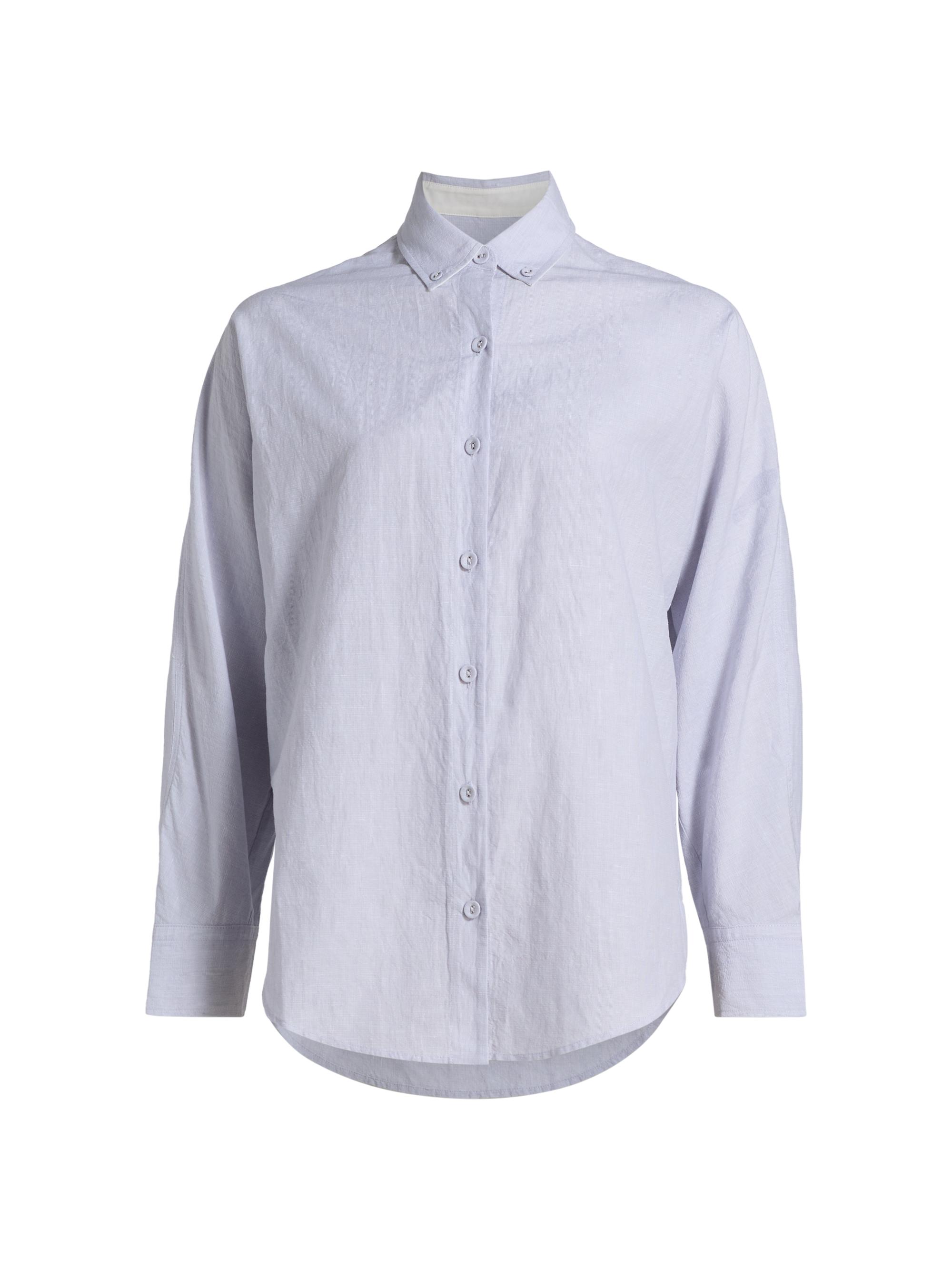 Proenza Schouler White Label Women's Caroline Cotton-Linen Waist-Tie Shirt - Light Oxford Melange
