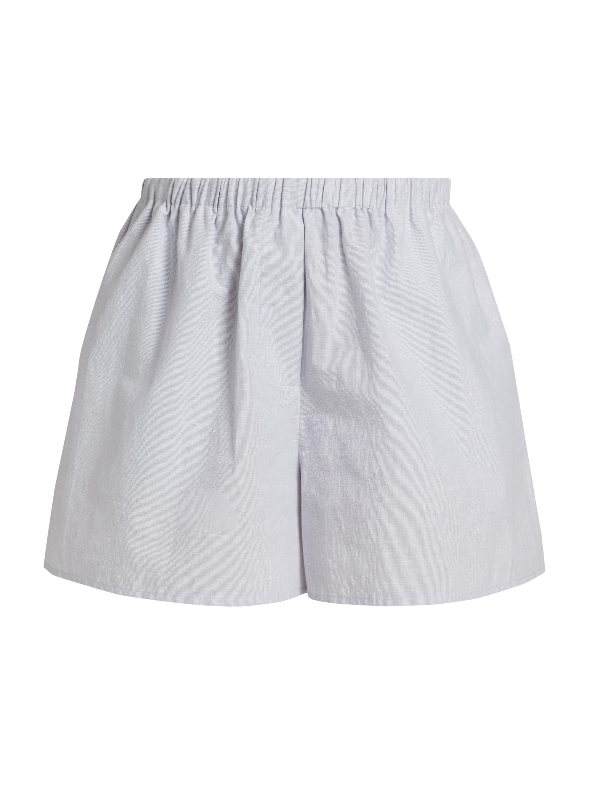 Proenza Schouler White Label Women's Jana Oversized Linen-Cotton Shorts - Light Oxford Melange