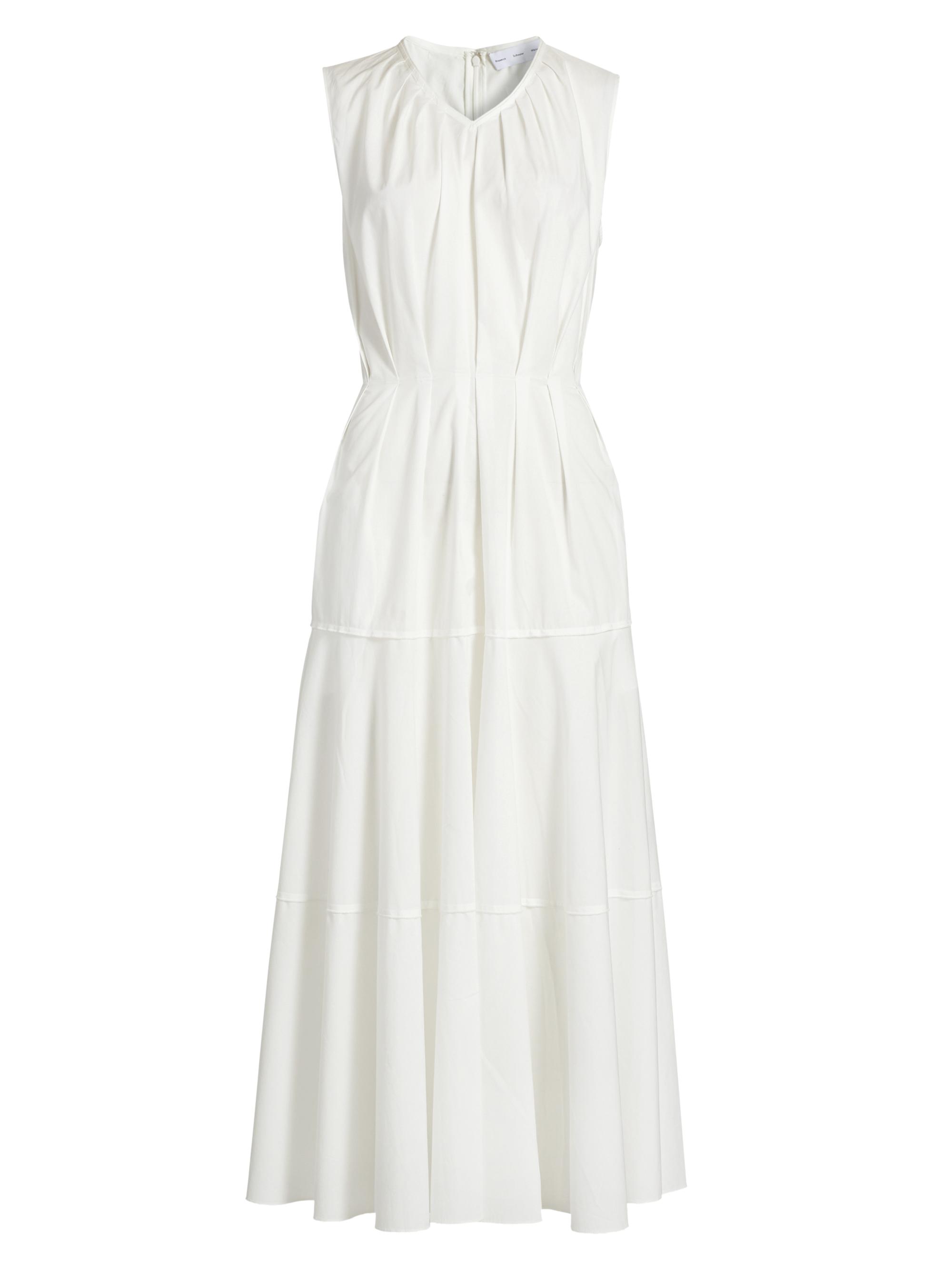 Proenza Schouler White Label Women's Kailey Stretch Poplin Pleated Midi-Dress - White