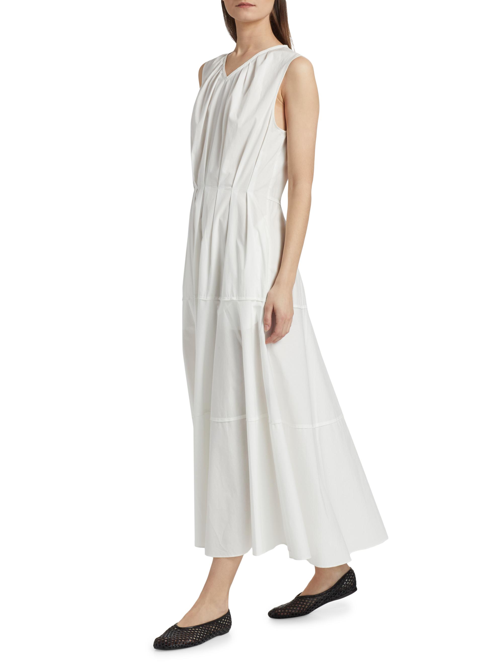 Proenza Schouler White Label Kailey Stretch Poplin Pleated Midi-Dress |  Saks Fifth Avenue