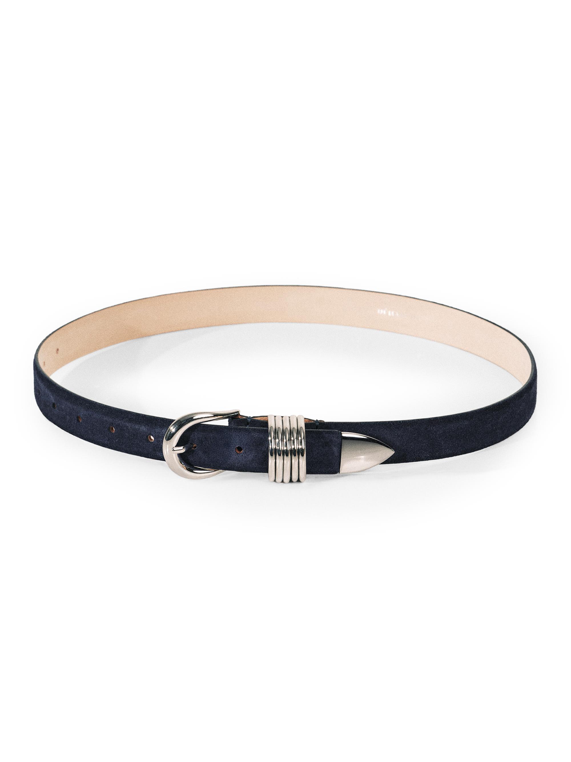 Déhanche Women's Hollyhock Suede Belt - Navy And Silver - Women's Accessories